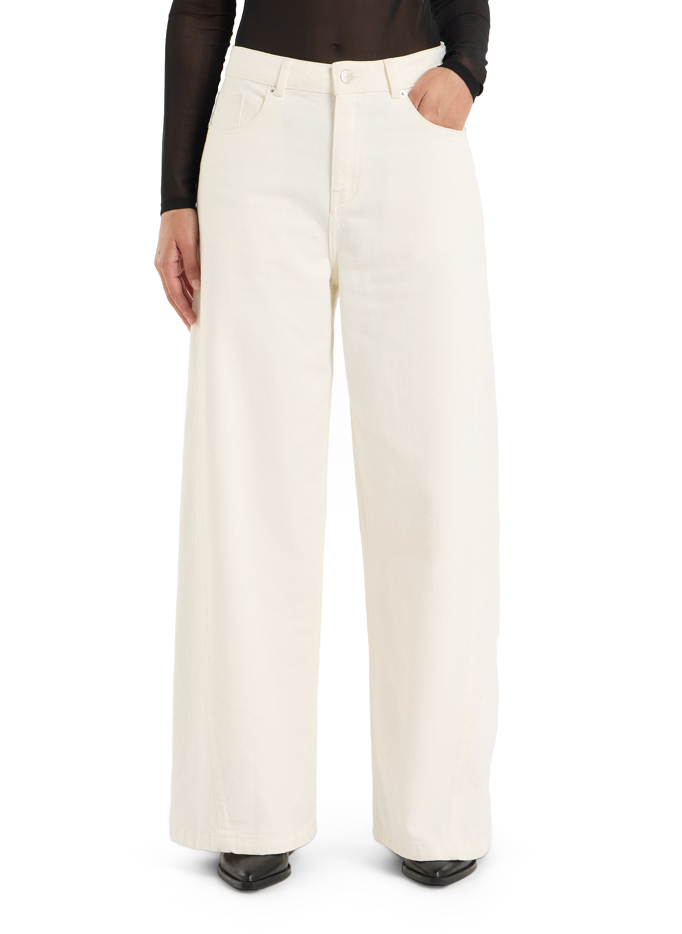 Wide-leg cerry cotton jeans SAISON 1865 White