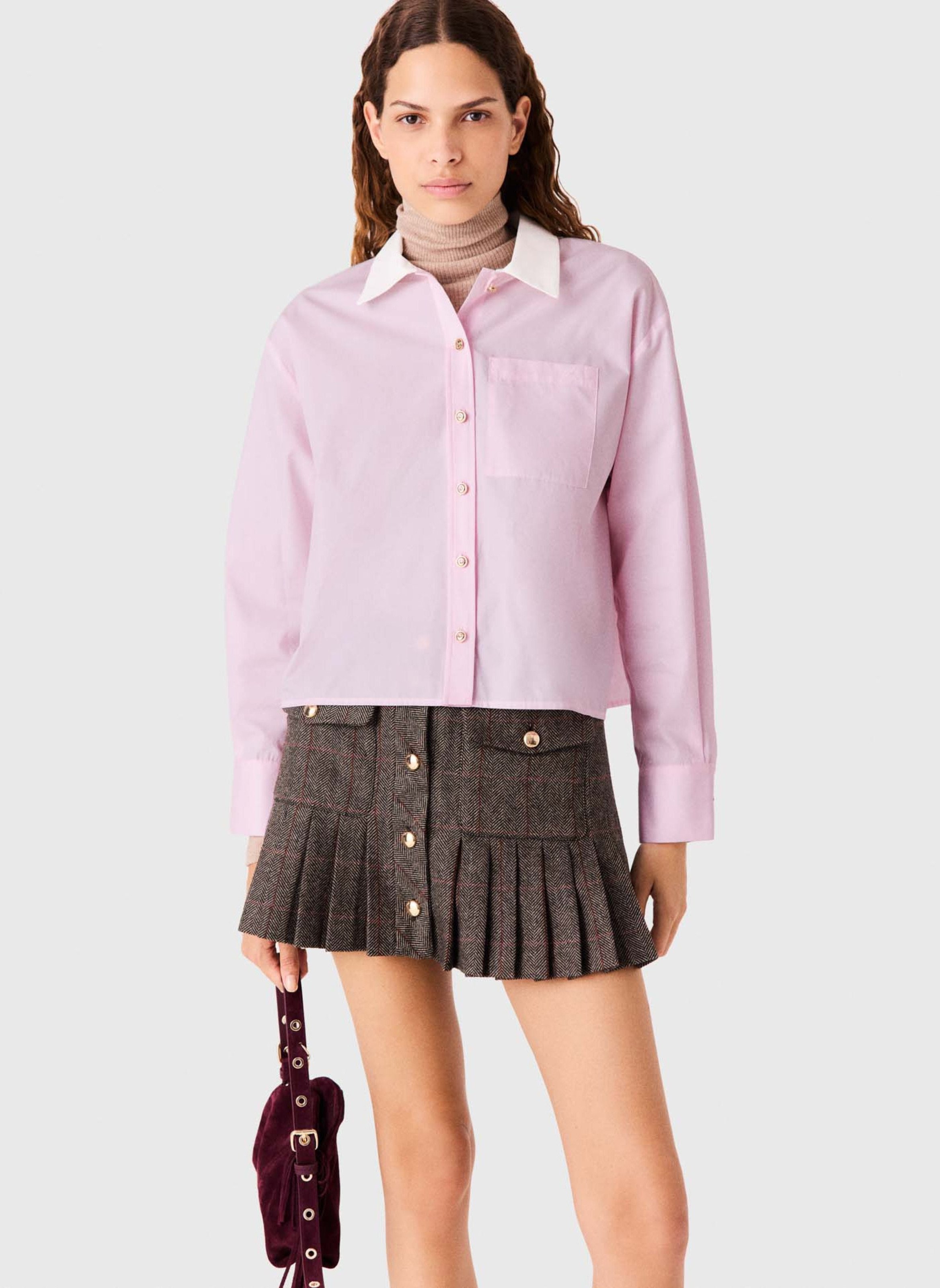 Chemise courte ample unie MAJE Rose