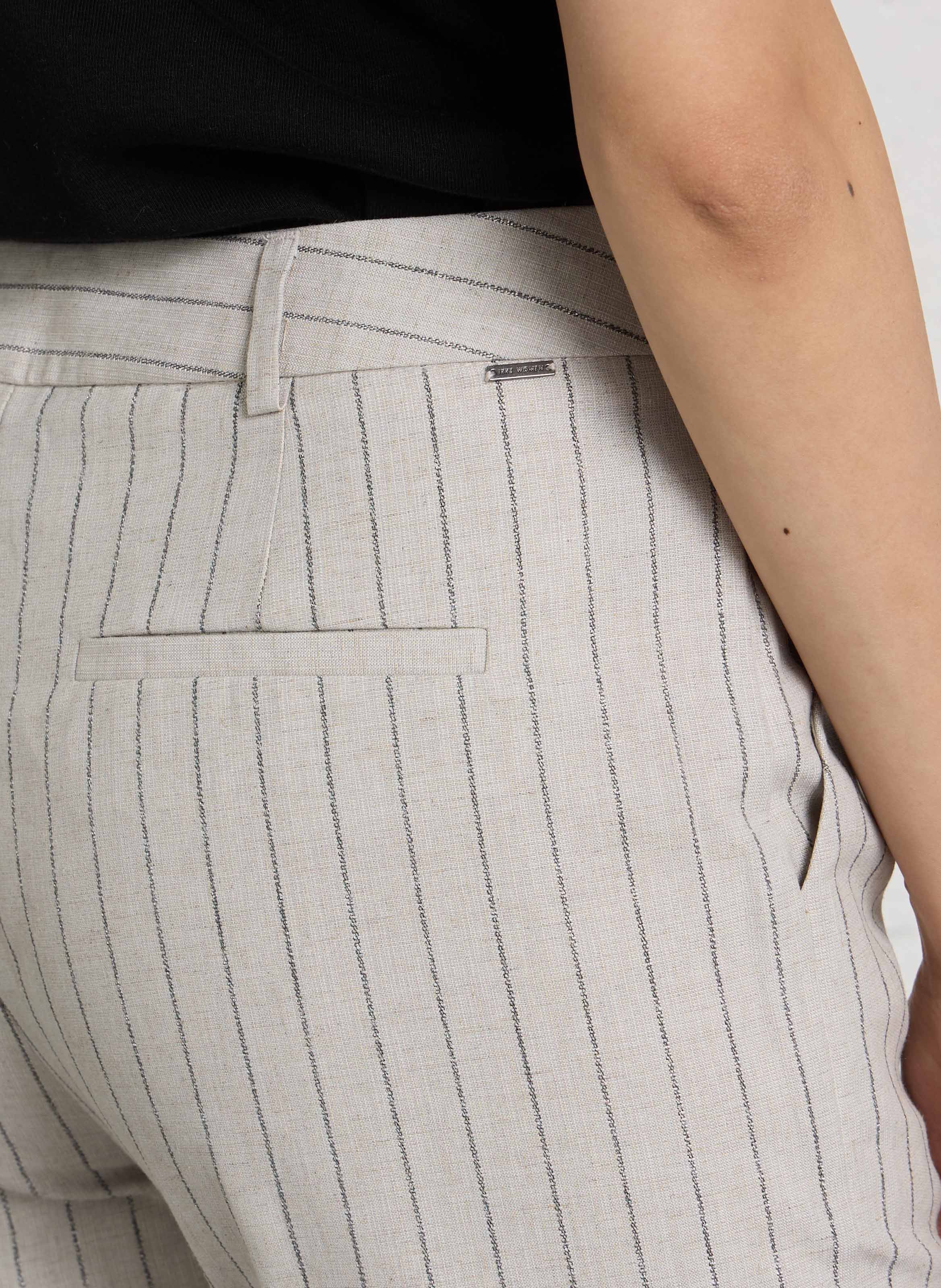 Striped cigarette pants IKKS Beige