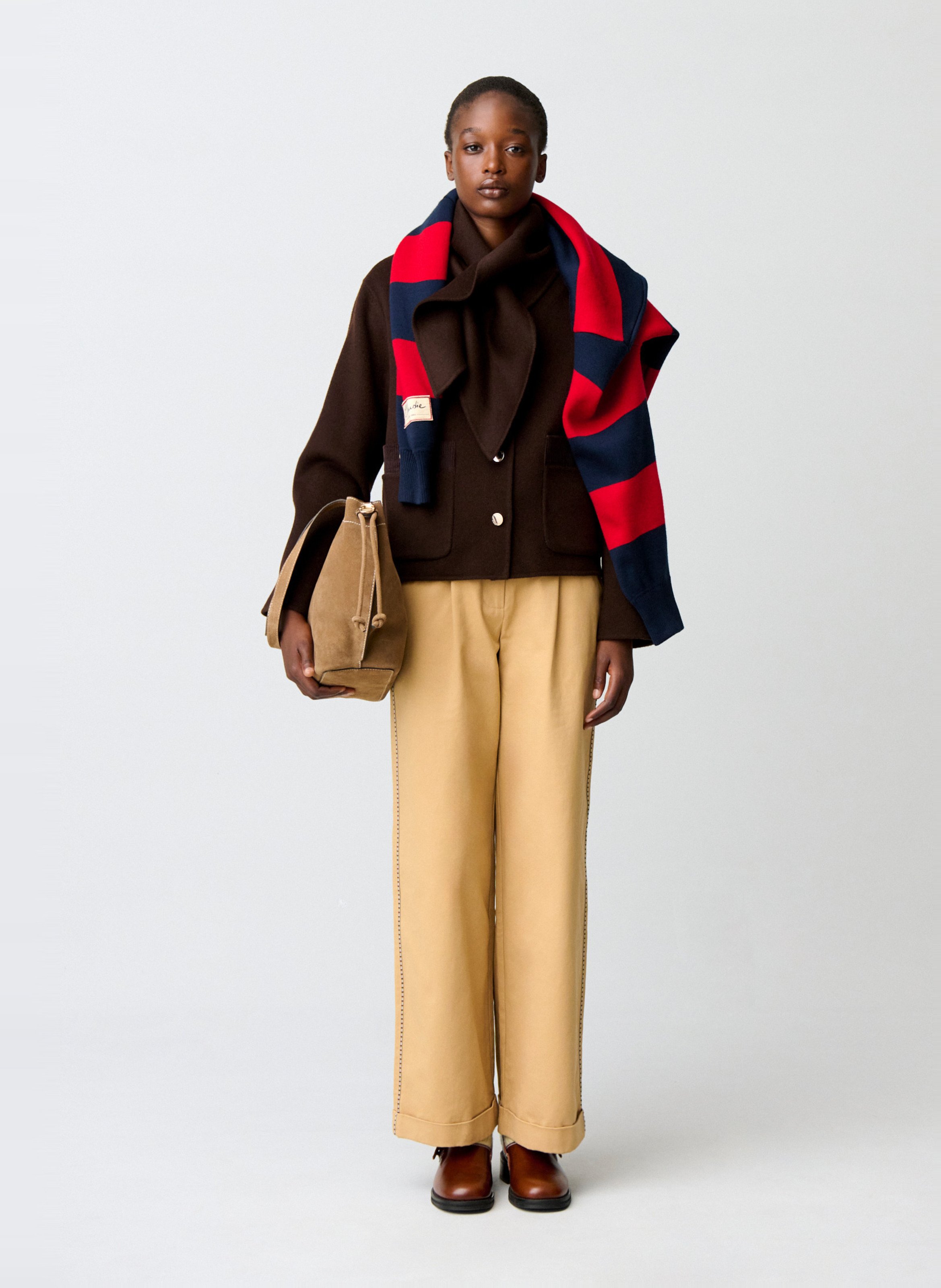 Gerader Mantel aus Wollmix CLAUDIE PIERLOT Braun
