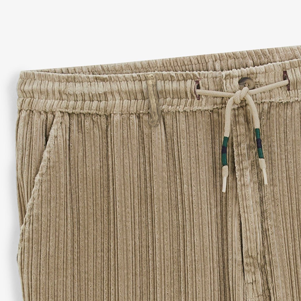 Corduroy stretch pants 557 with elasticated waist in travertine beige SERGE BLANCO Beige