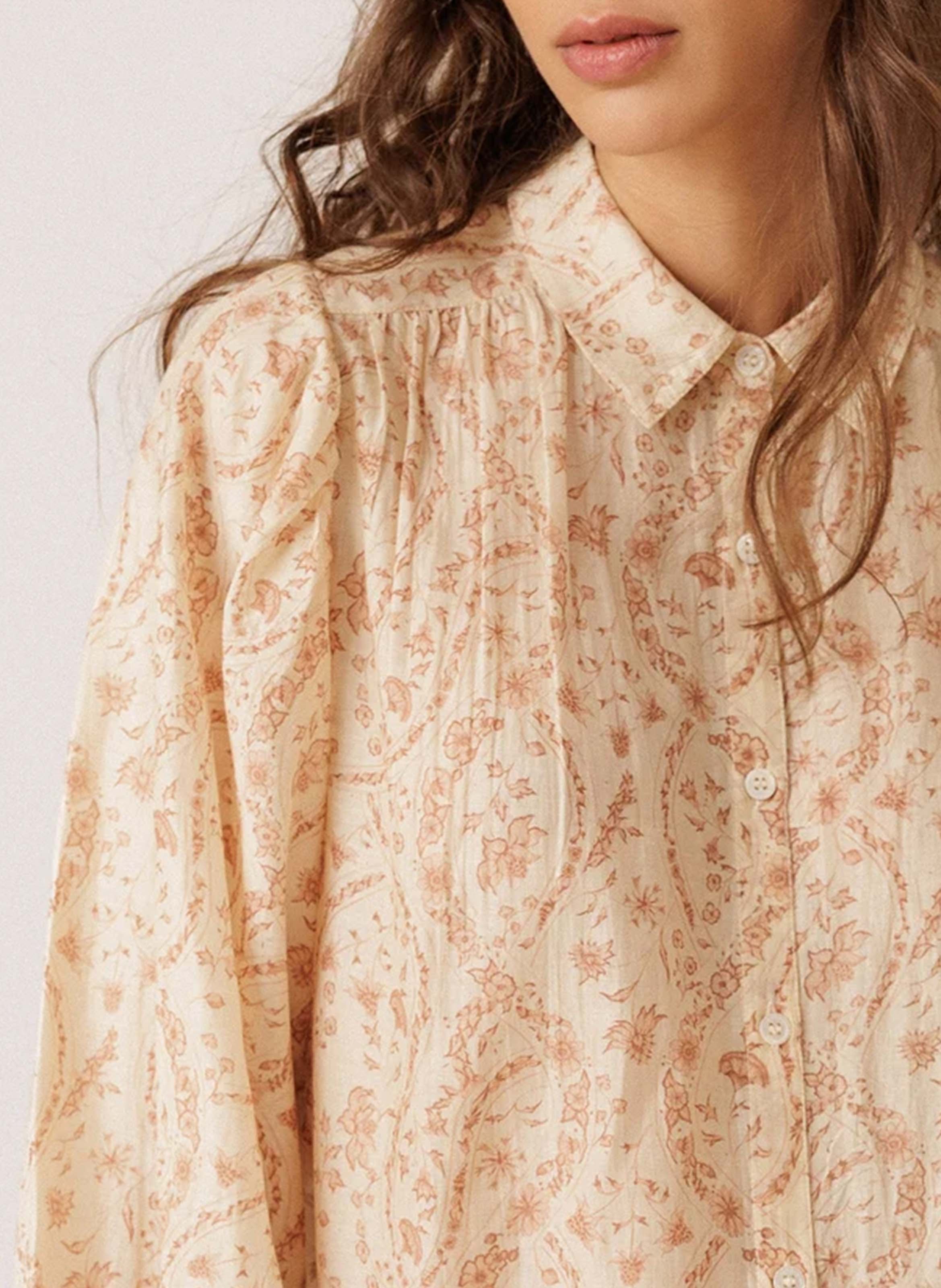Chemise oversize en coton et soie INDI & COLD Rose