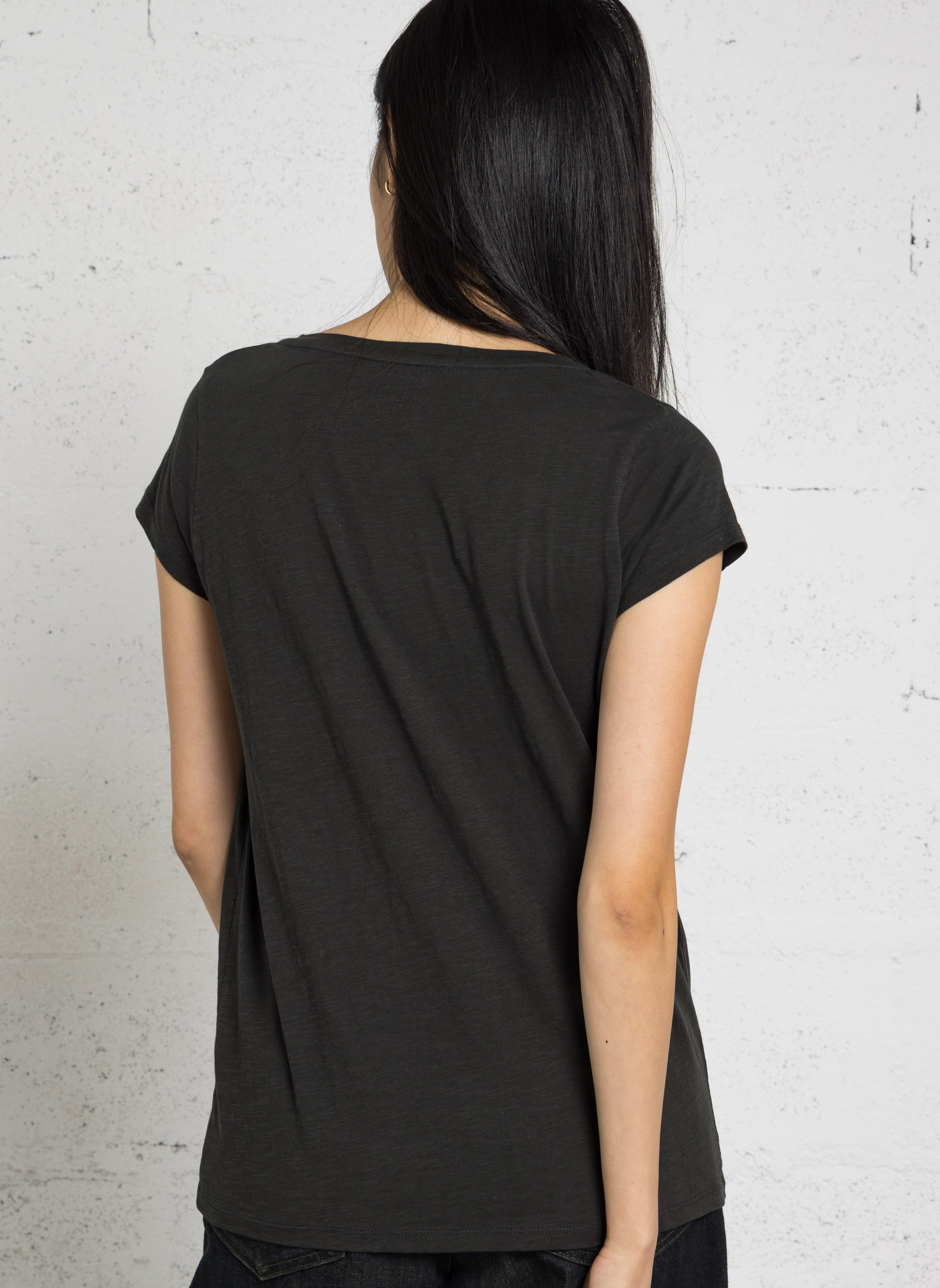 Tee-shirt droit brodé en coton bio | Gris LEON & HARPER Femme