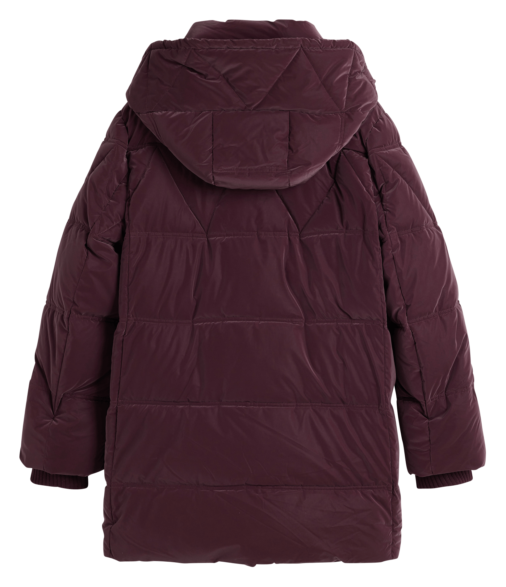 High-neck coat with hood DESIGUAL Red