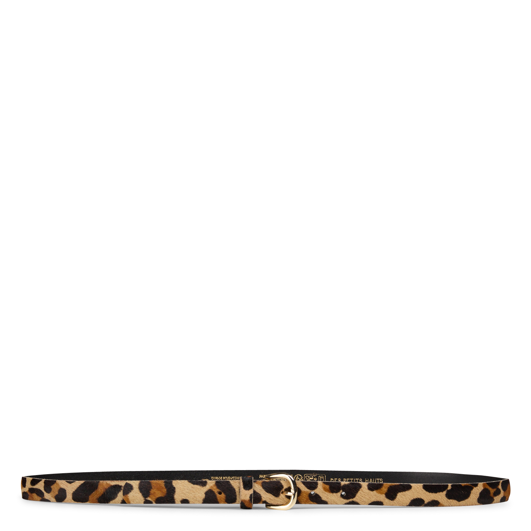 Harige riem met dierenprint van leer DES PETITS HAUTS Veelkleurig
