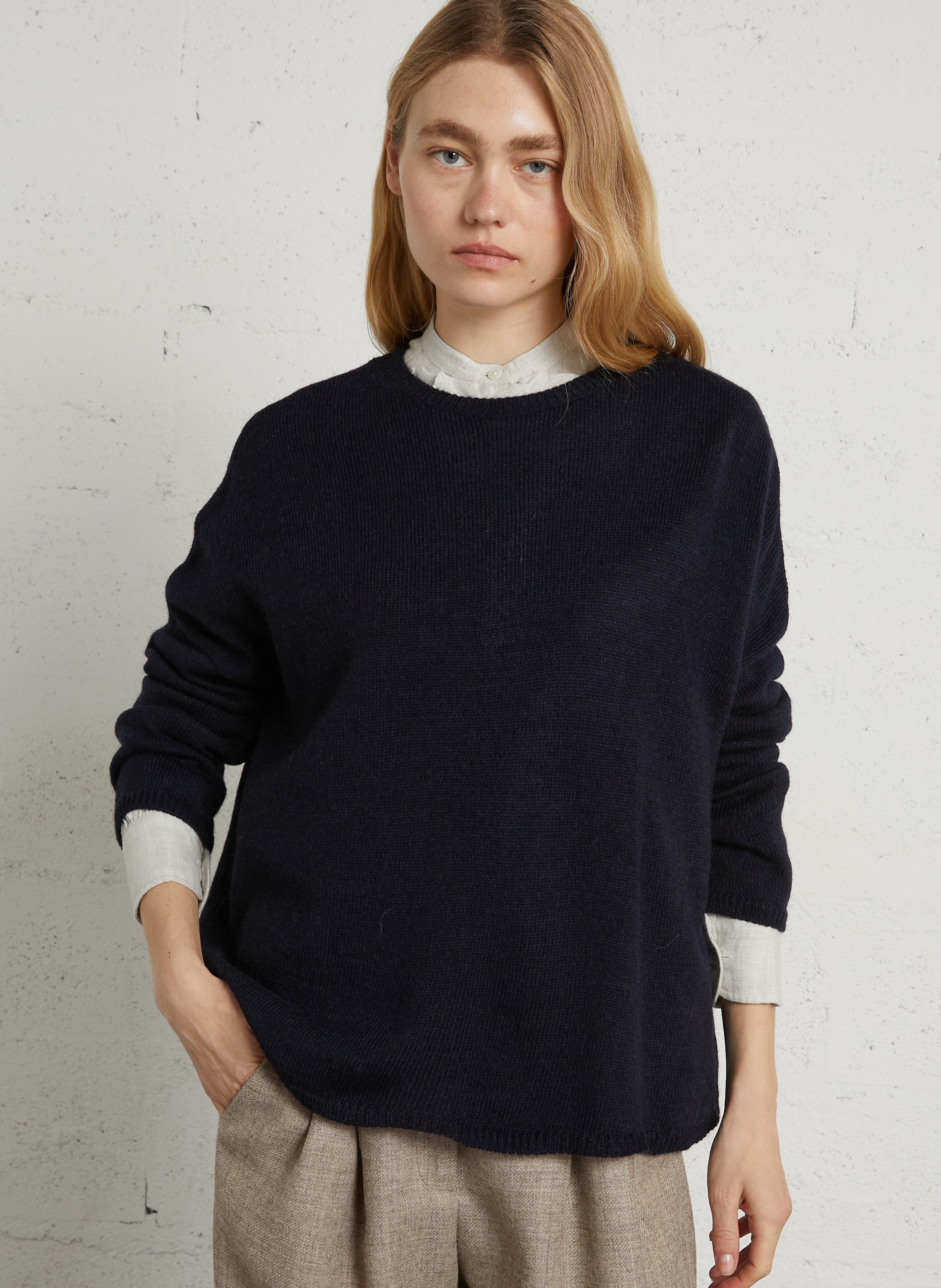 Round-neck wool-blend sweater MASSCOB Blue