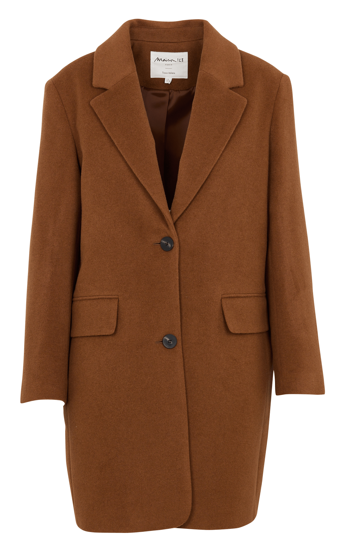 Manteau ample long en laine MAISON 123 Beige