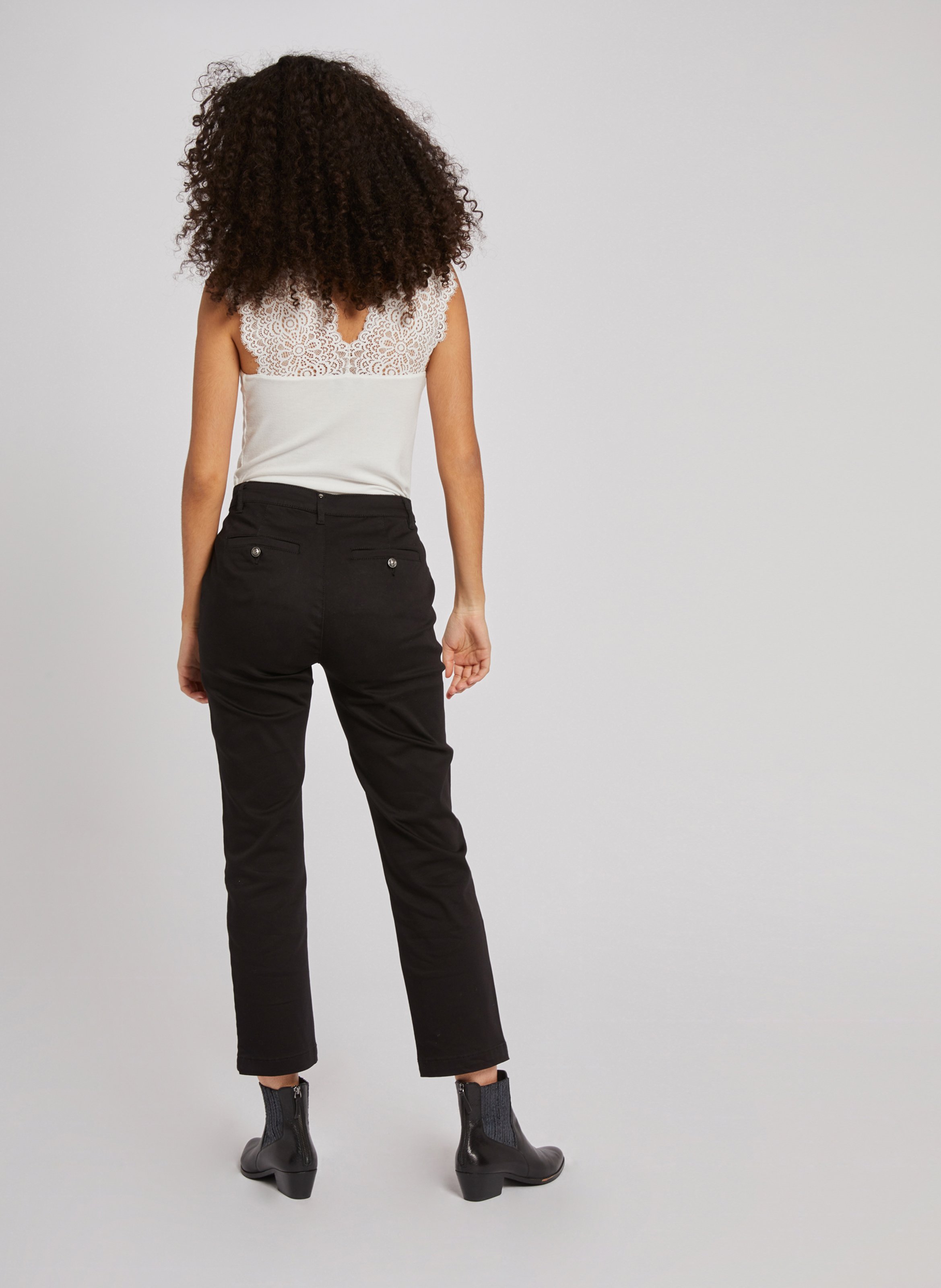 Lace V-neck top MORGAN Beige