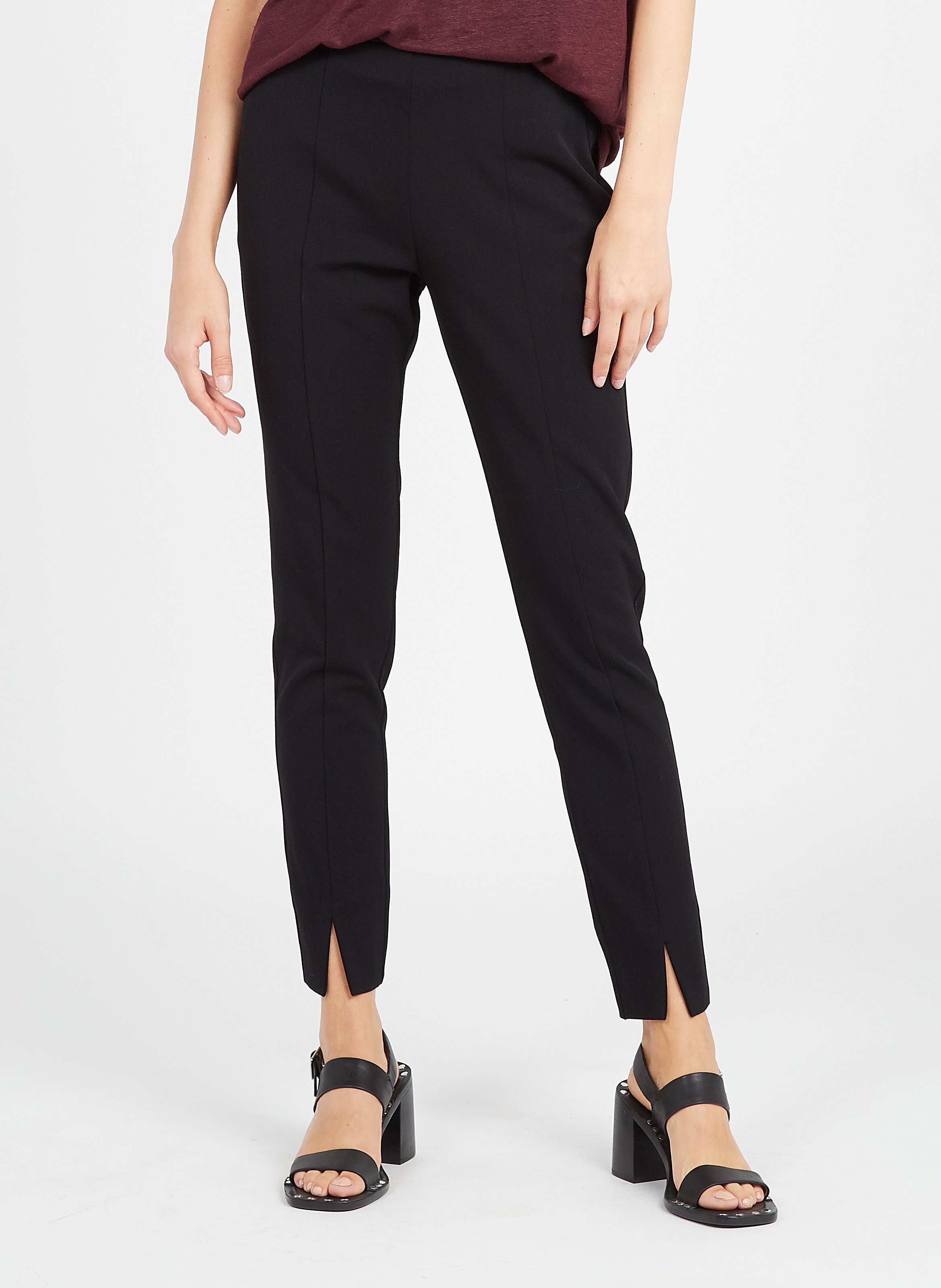 Slim-fit stretch fabric pants IKKS Black