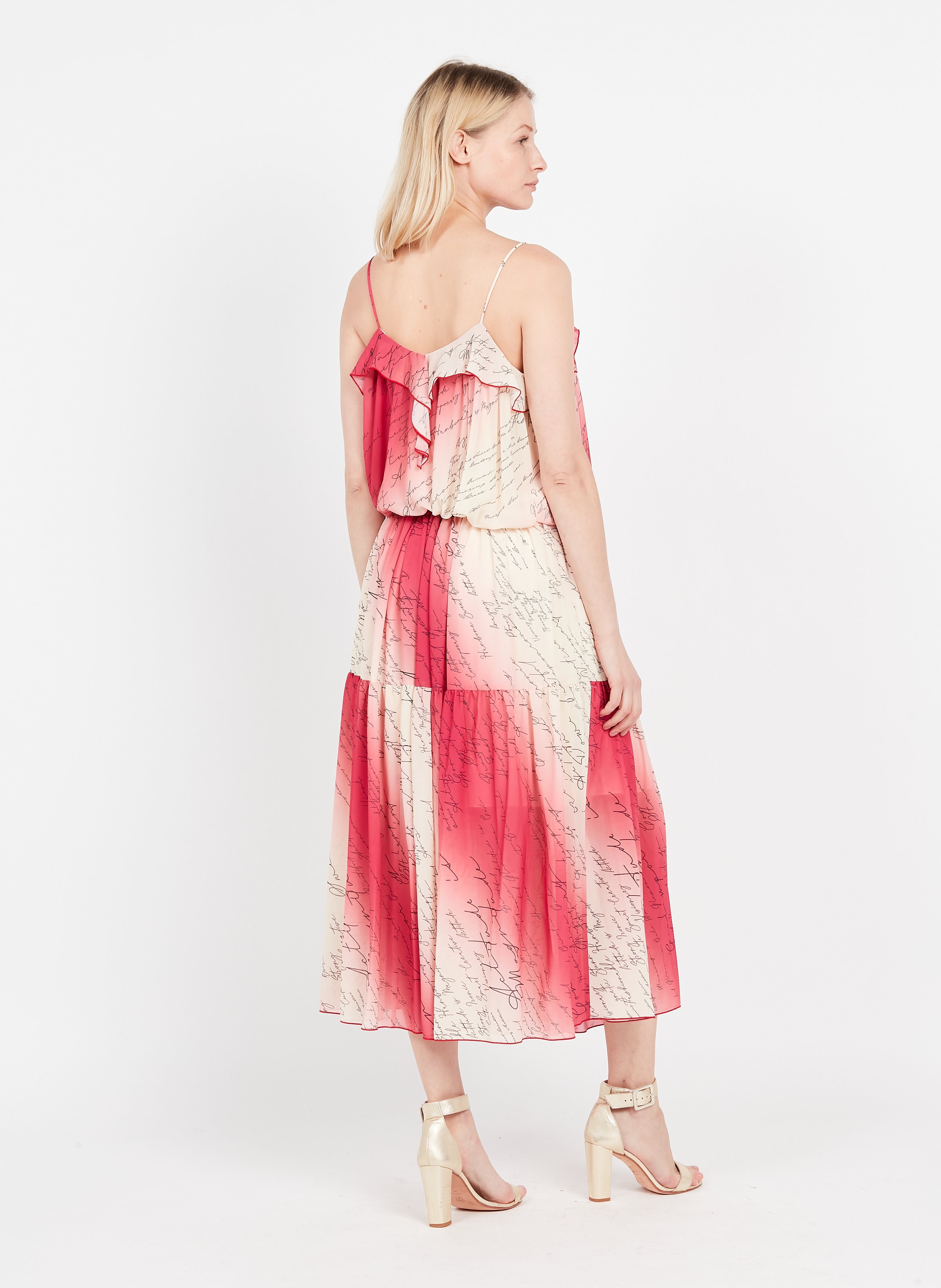 Robe longue imprimée à bretelles  TWINSET Rose