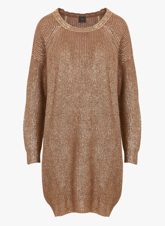 Korte, gebreide jurk met ronde hals Mocaccino gold Pinko Dames