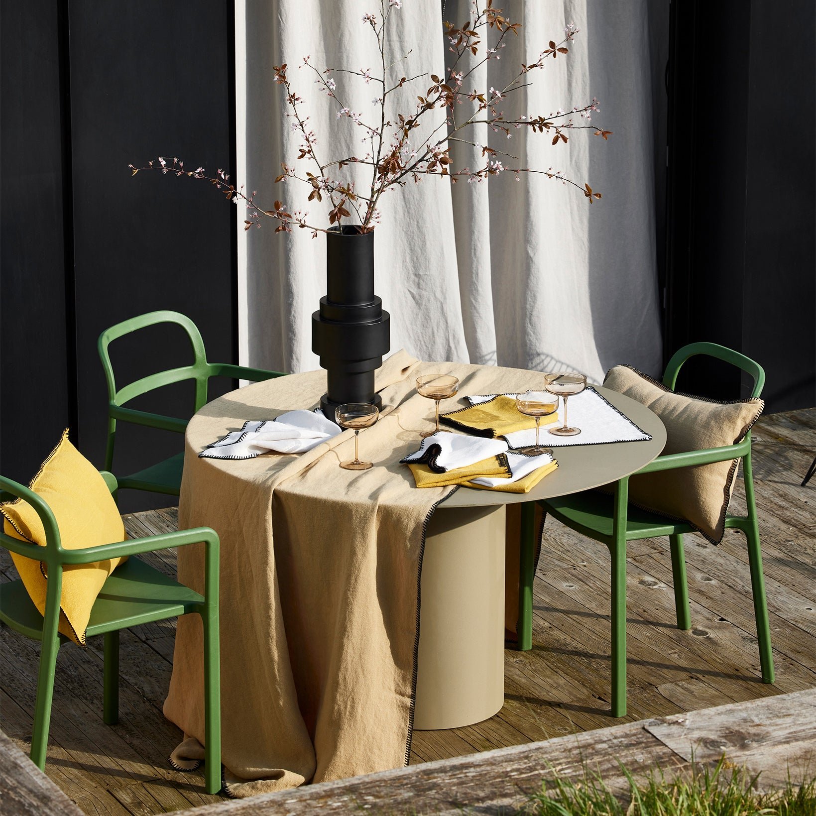 NINO - Rectangular linen tablecloth MADURA Beige