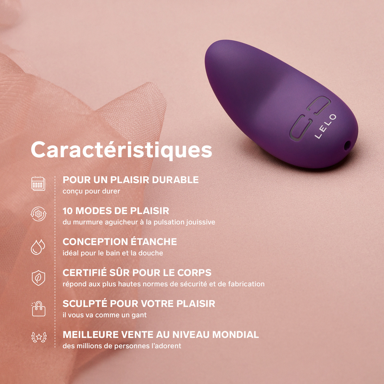 Stimulateur clitoridien silencieux LELO Lilas