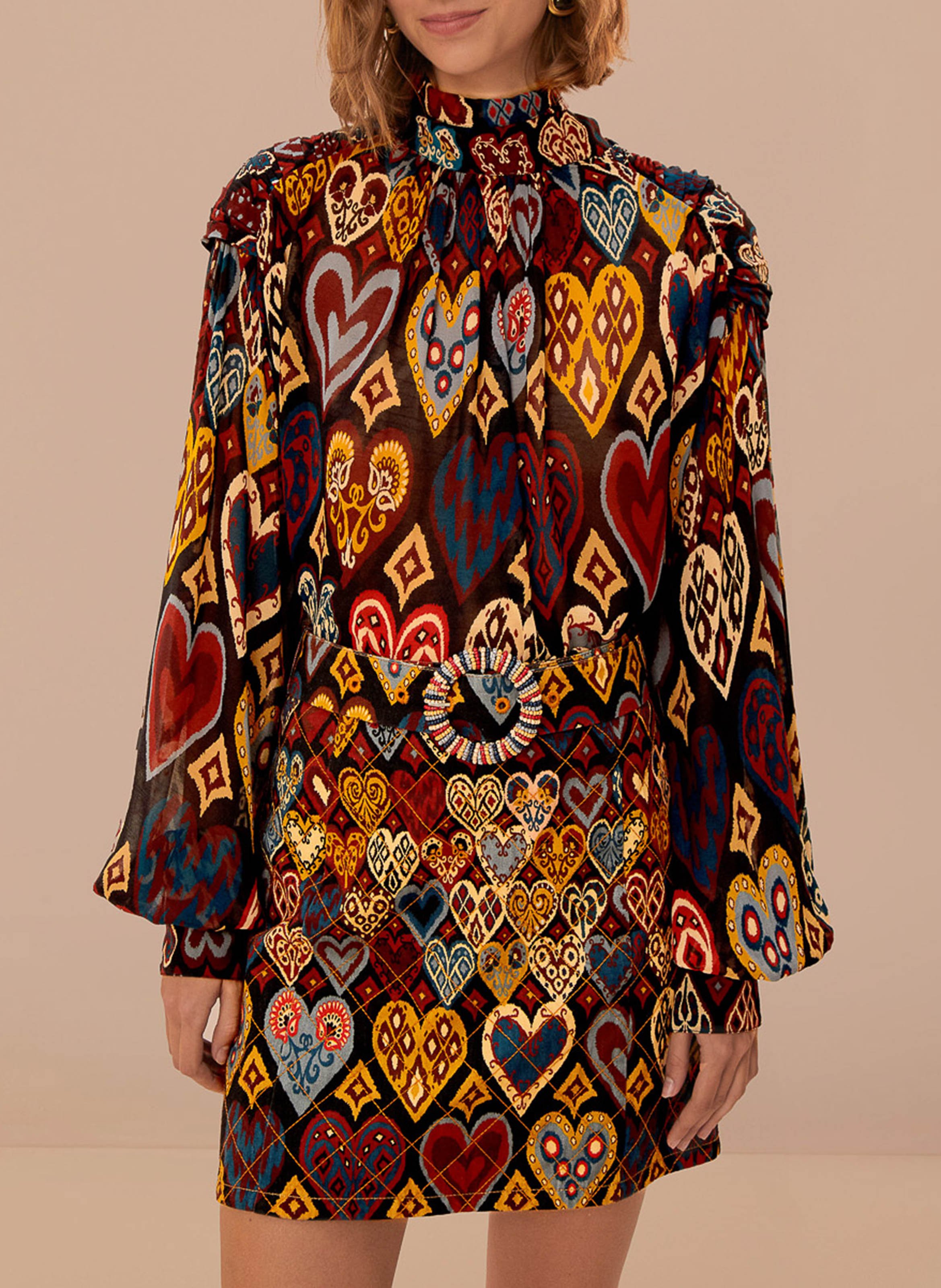 Heart Print Skirt FARM RIO Multicolored