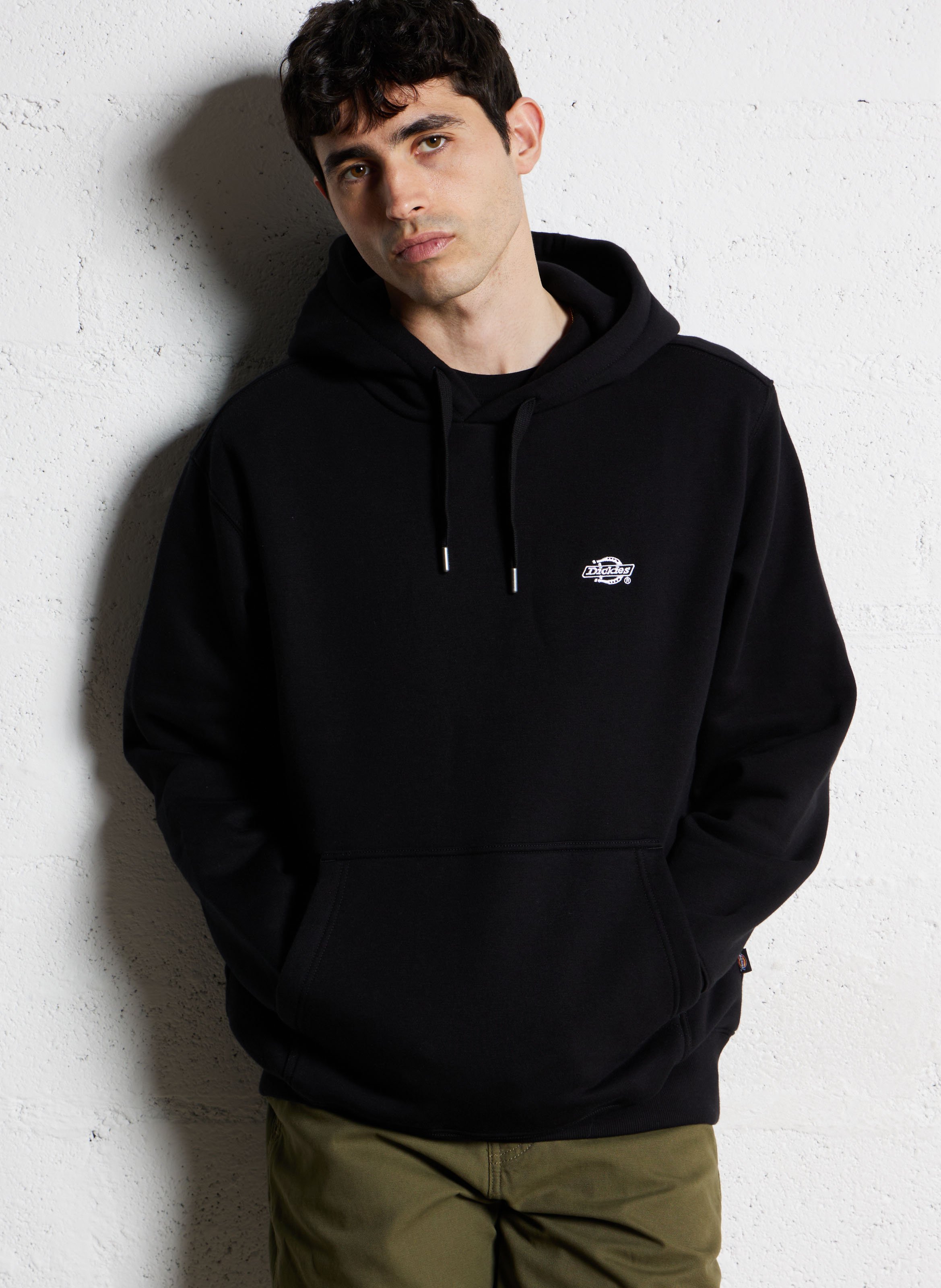 Sweat à capuche droite en coton mélangé DICKIES Noir