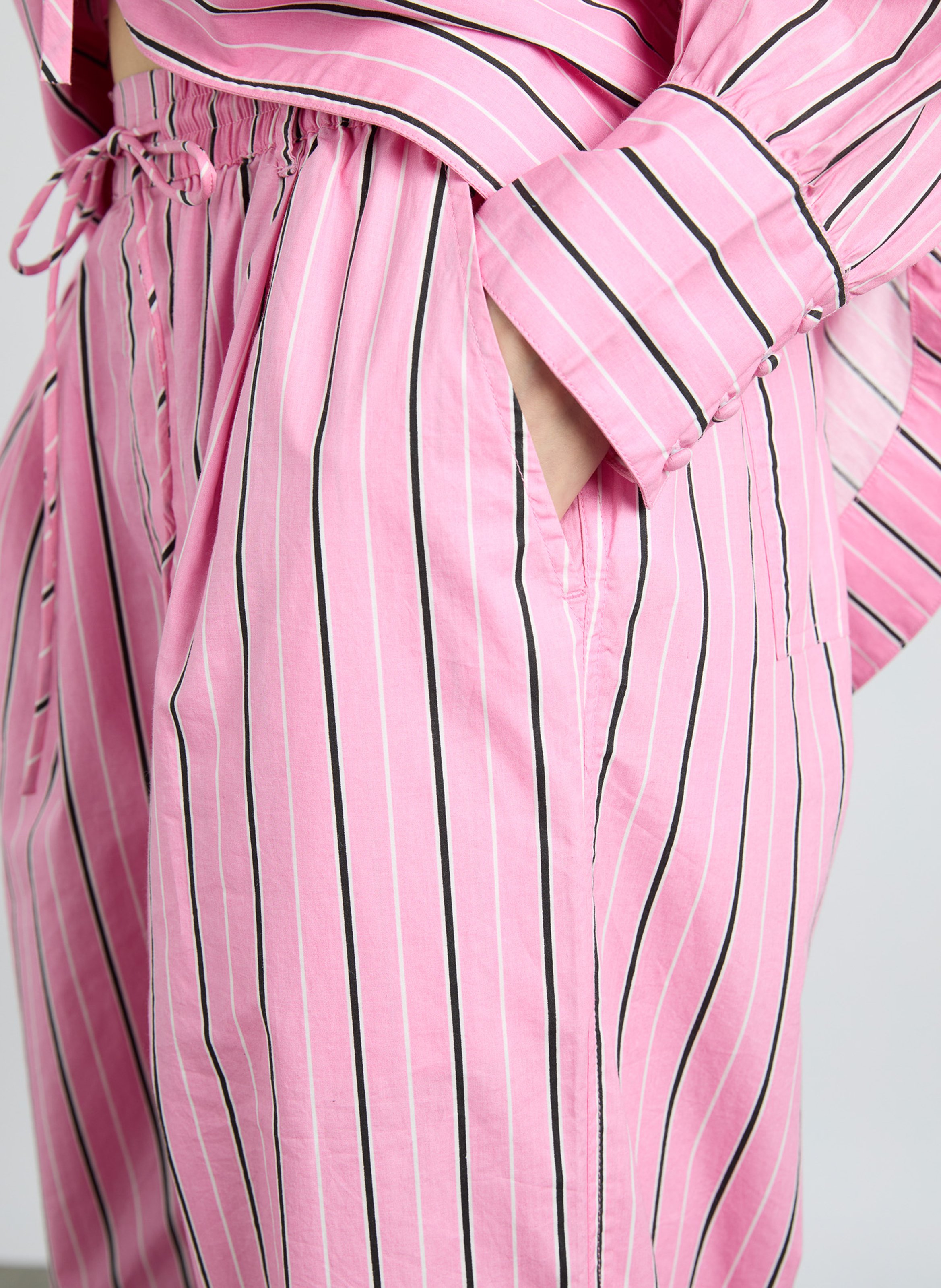 Elasticated straight leg striped trousers DAMSON MADDER Pink