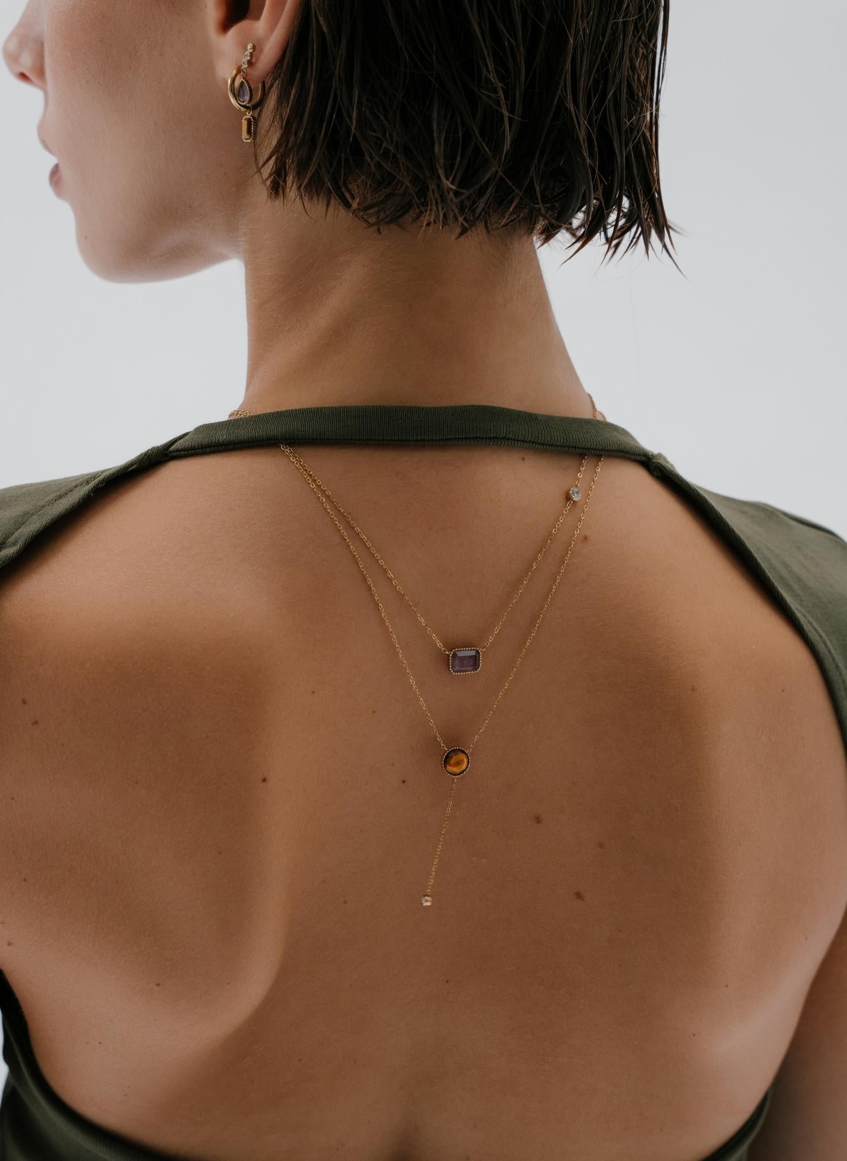 Chain necklace AEC Paris Purple