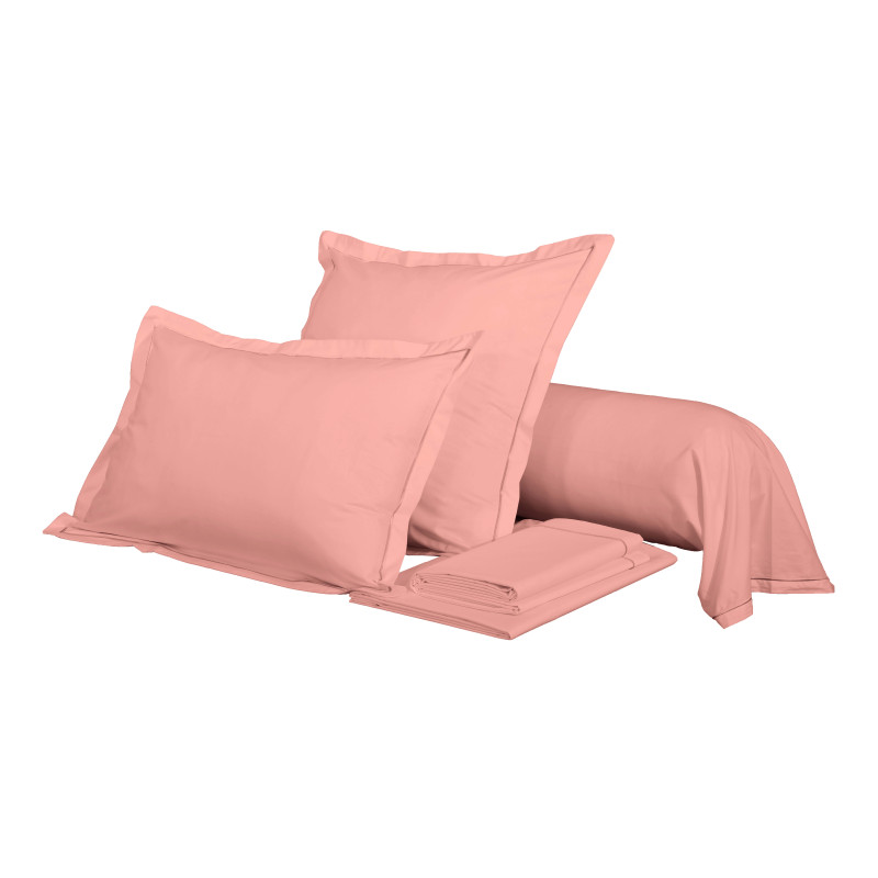 100% Pure Cotton Bolster Pillowcase COTON PUR Pink
