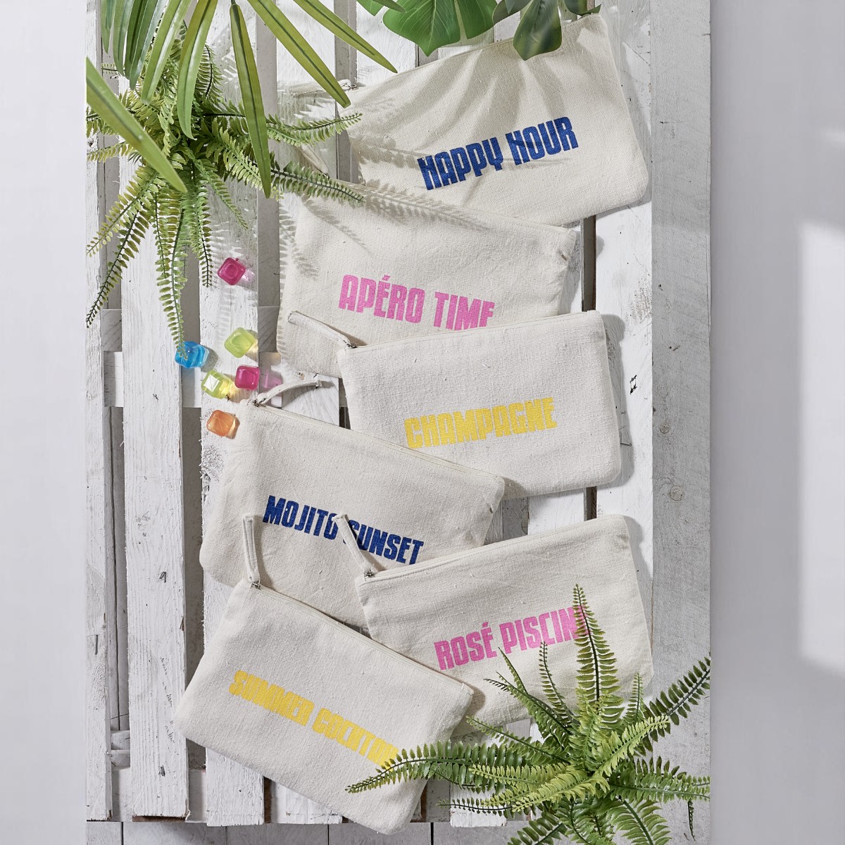 Printed zip pouch TODAY LINGE DE MAISON Blue