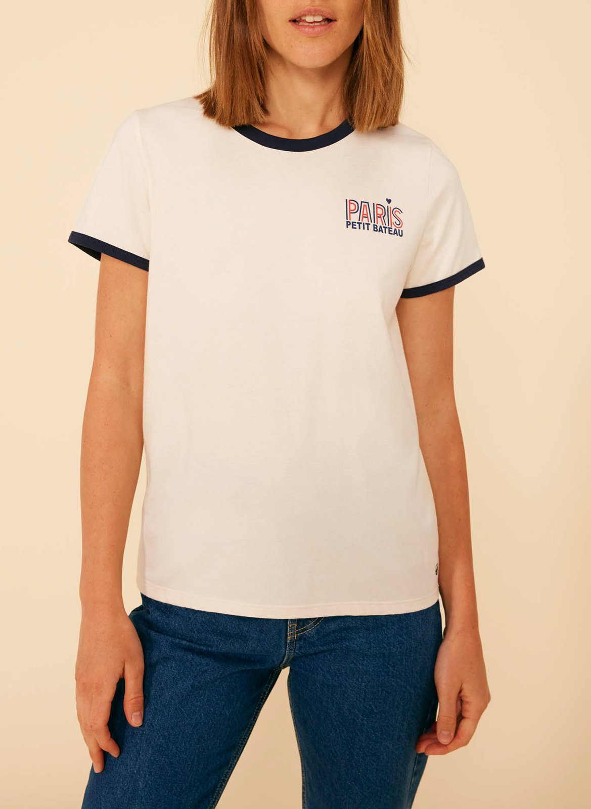 Camiliday round-neck sleeveless cotton top PETIT BATEAU Beige