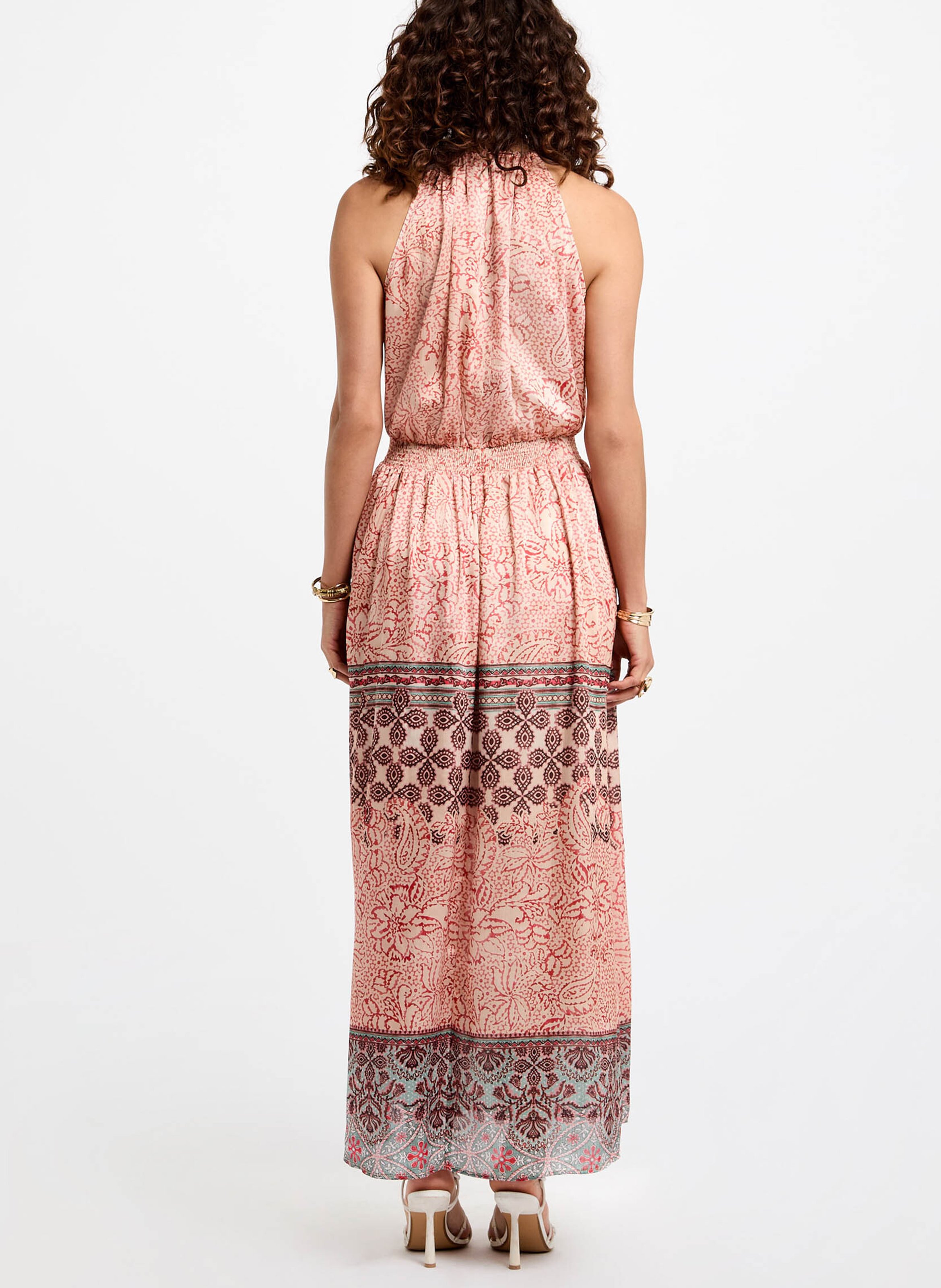 Halflange jurk met ronde hals en print MORGAN Veelkleurig