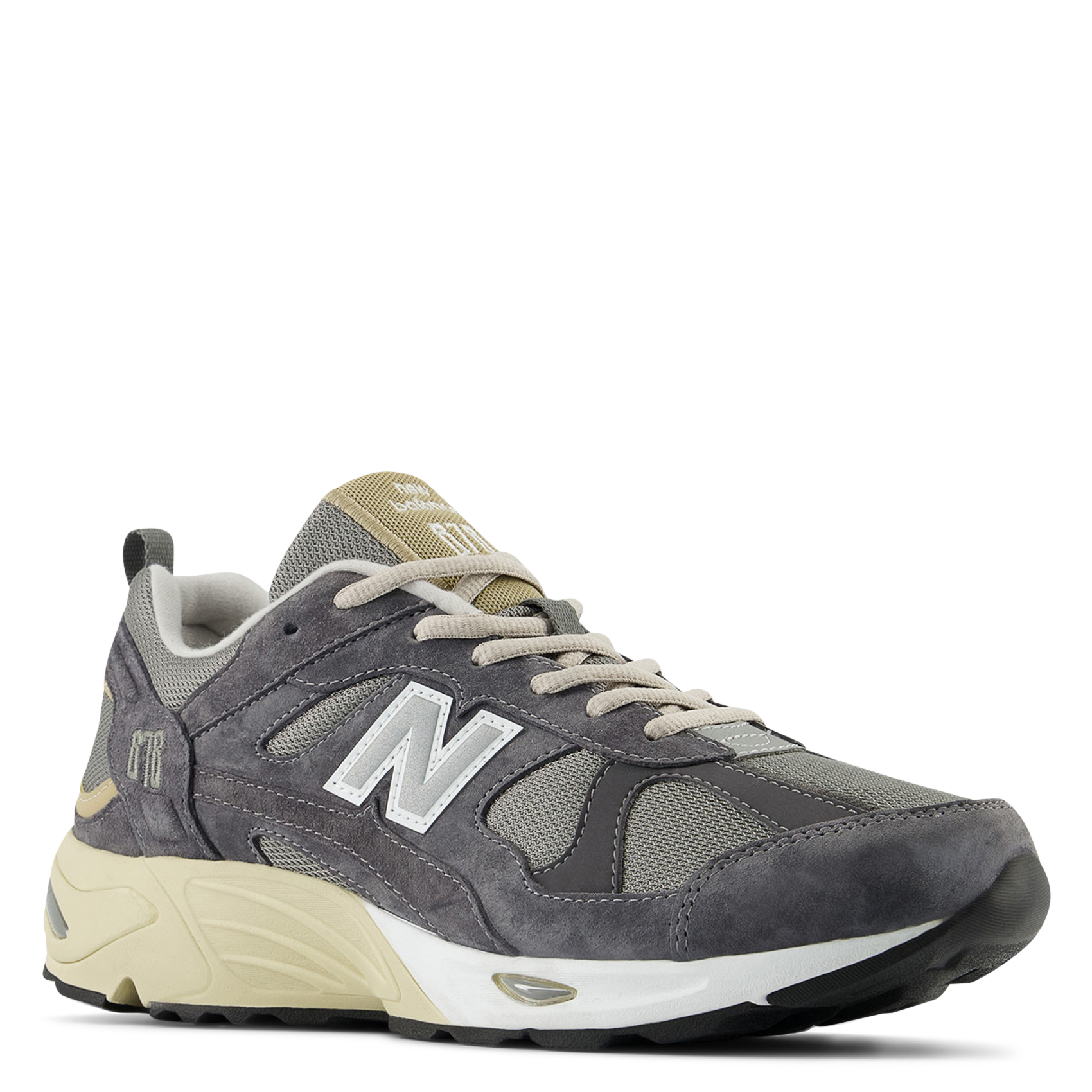 Low-top leather mix sneakers NEW BALANCE Grey