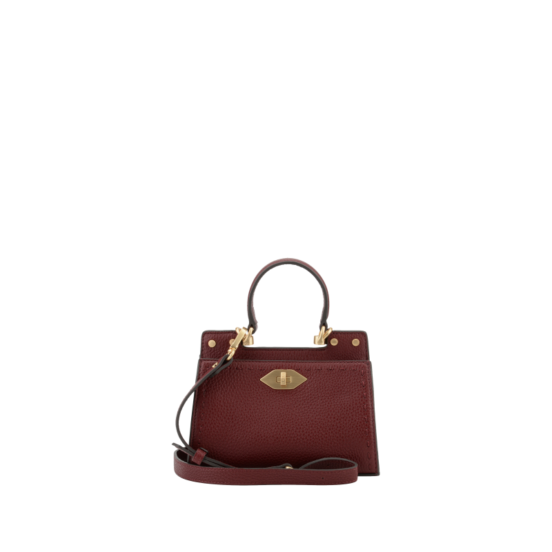 Handbag - cowhide leather POURCHET Red