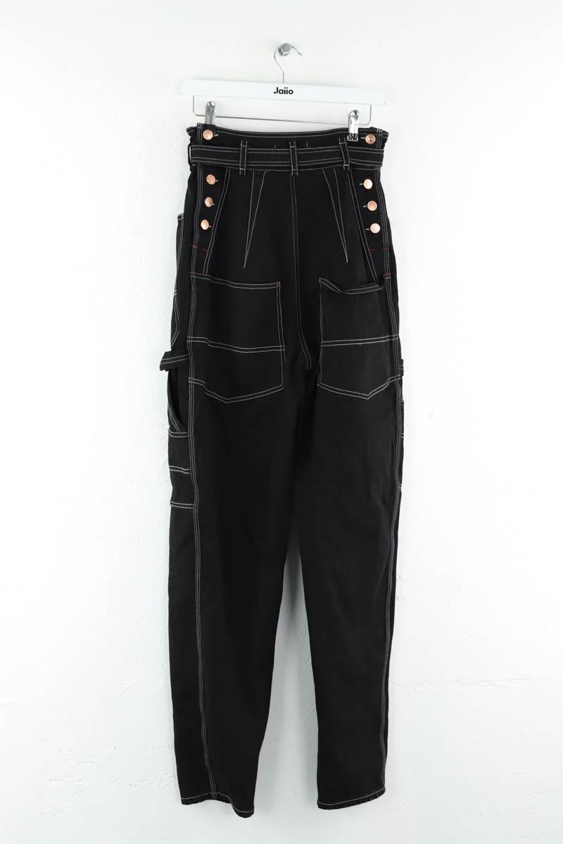 Slim-fit stretch cotton jeans with regular waist ISABEL MARANT - Seconde Main Black