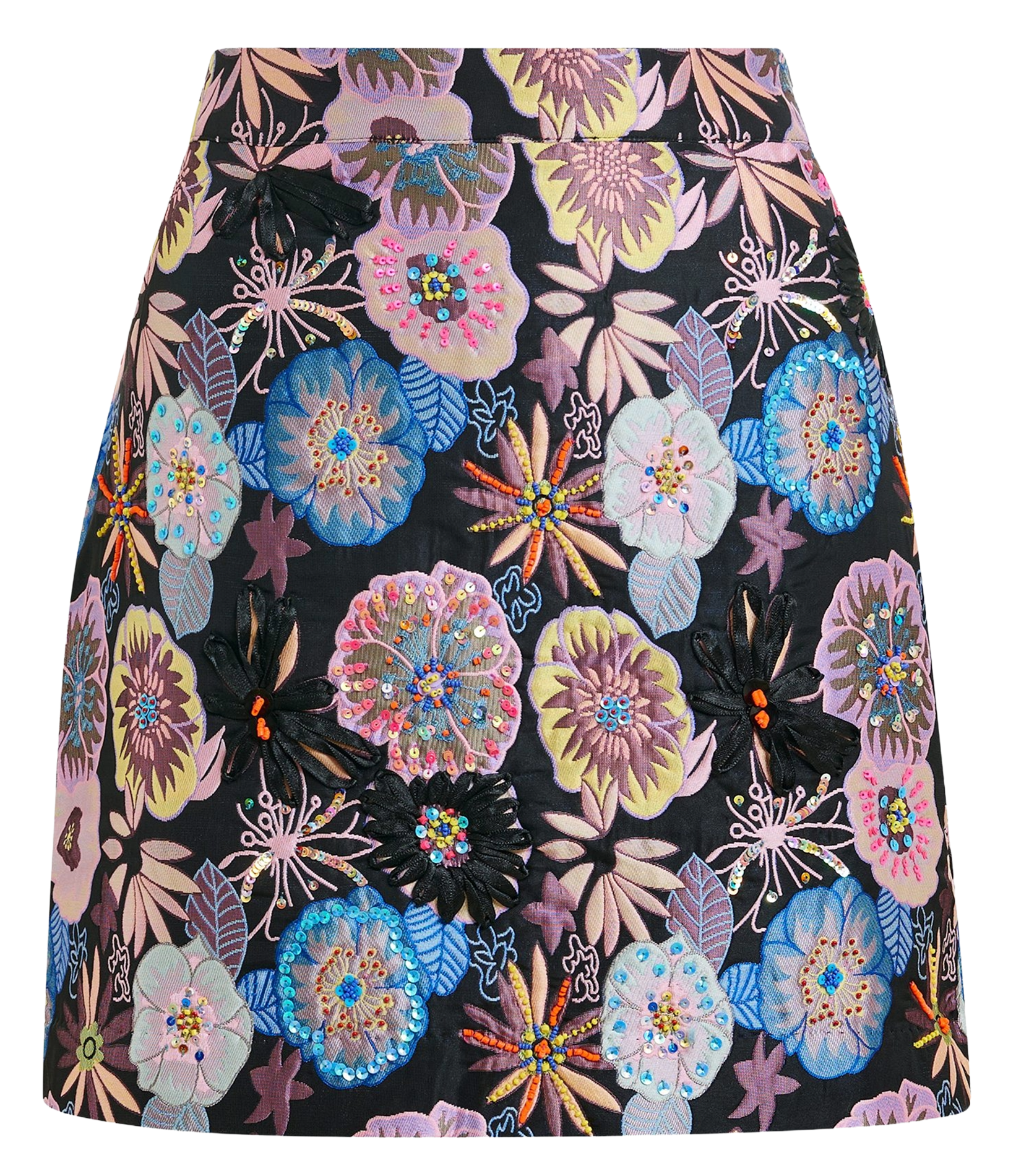 Jupe courte en jacquard brodé ESSENTIEL ANTWERP Multicolore