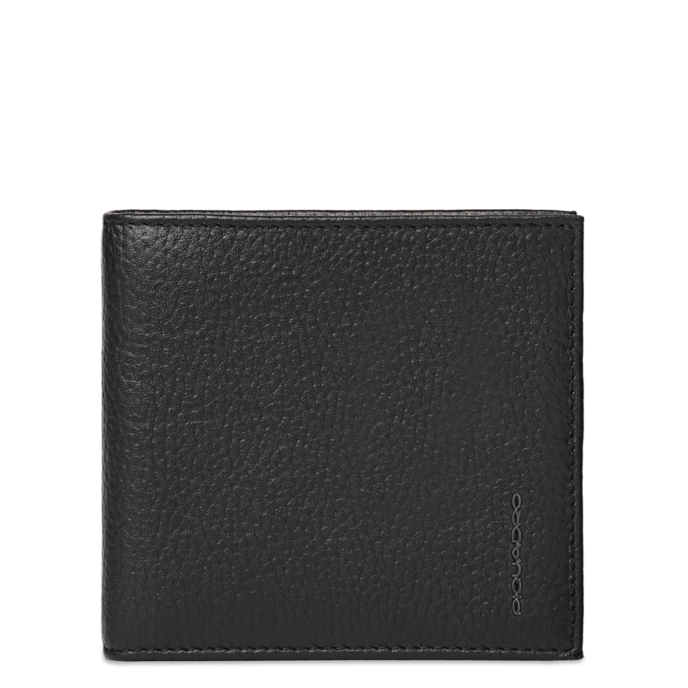 Men's leather wallet with money clip and RFID protection PIQUADRO Black