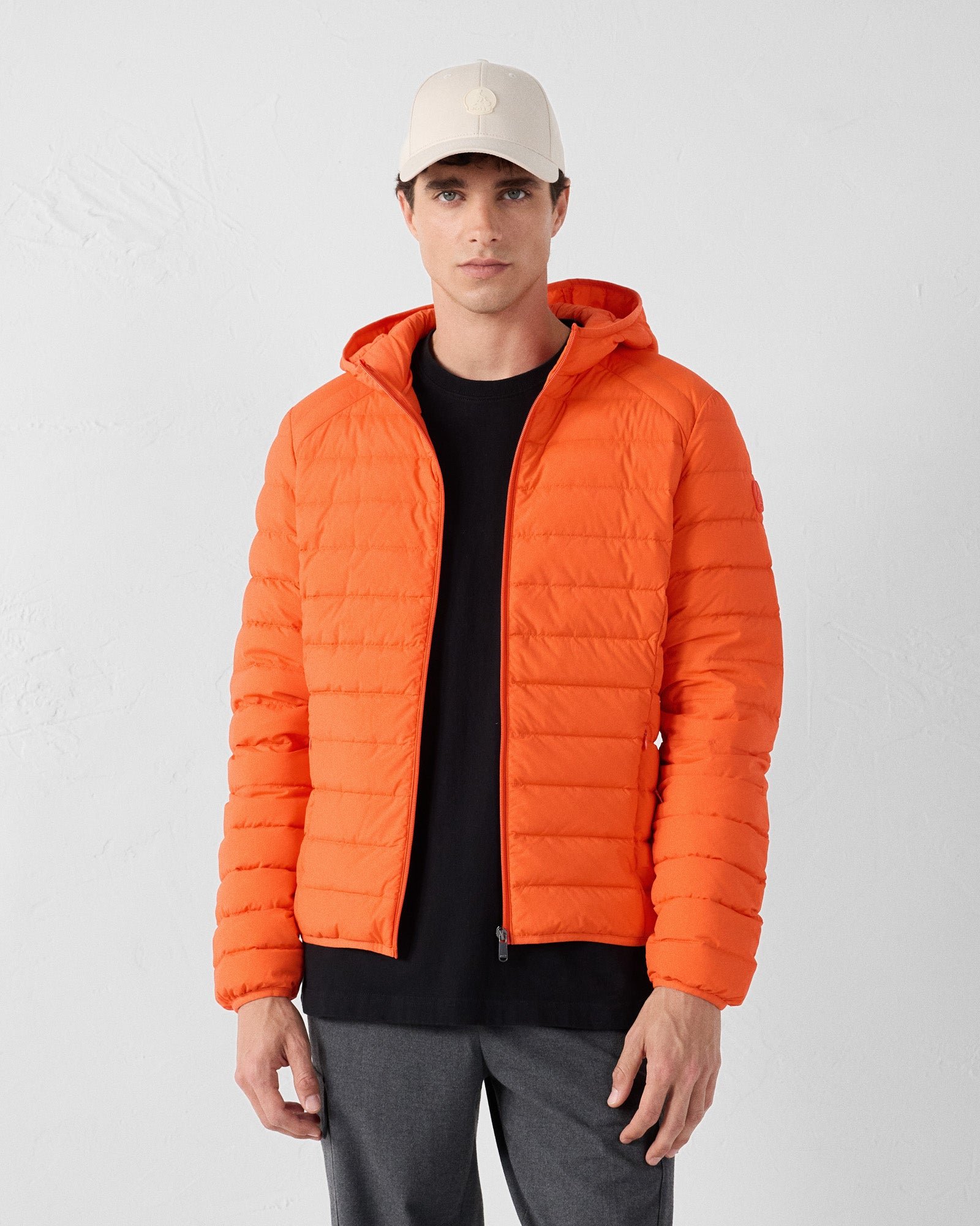 Frantz Stretch Lightweight Hooded Puffer Coat JOTT Red