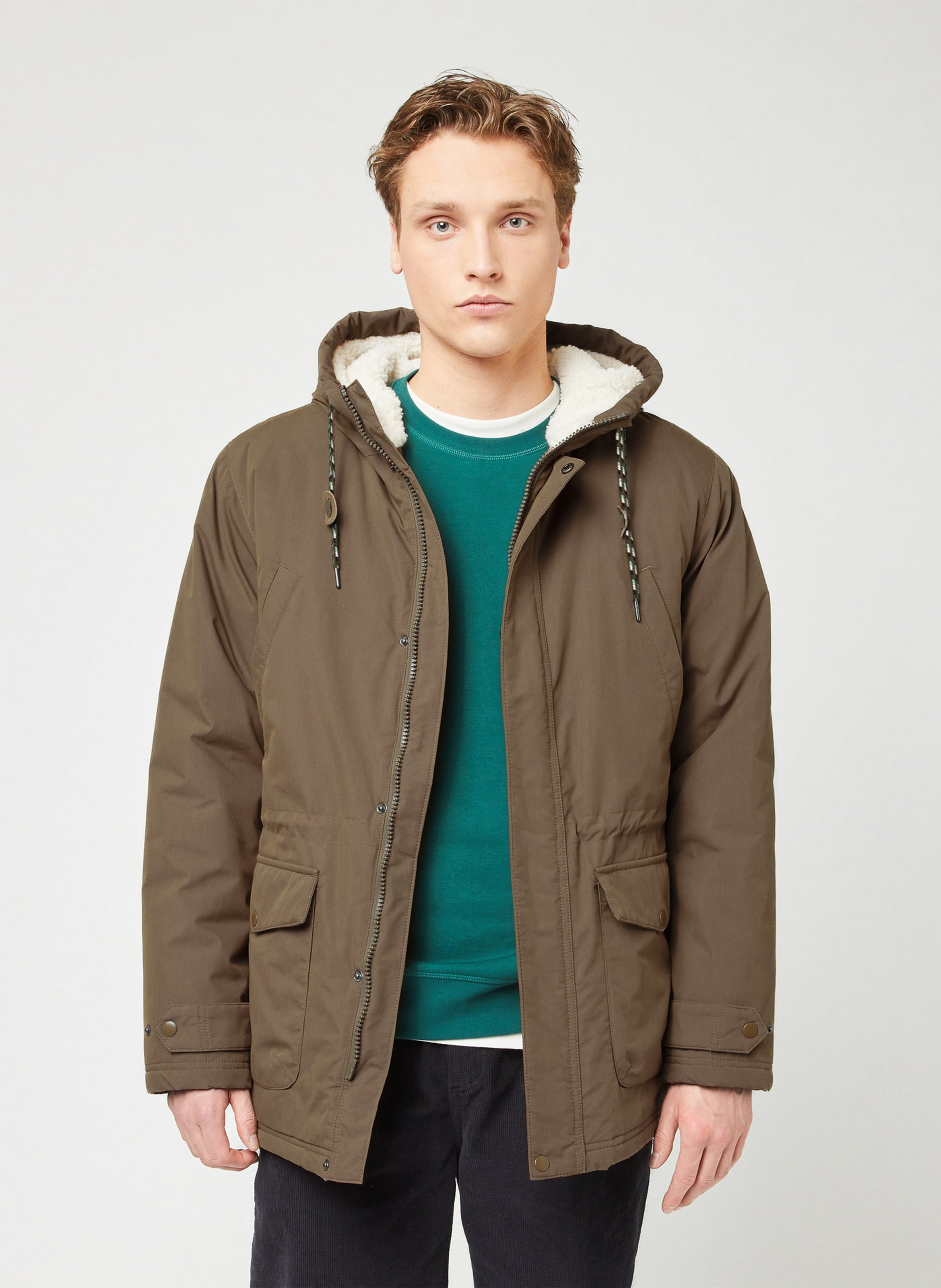 Parka unie intérieur matelassé à capuche FAGUO Kaki