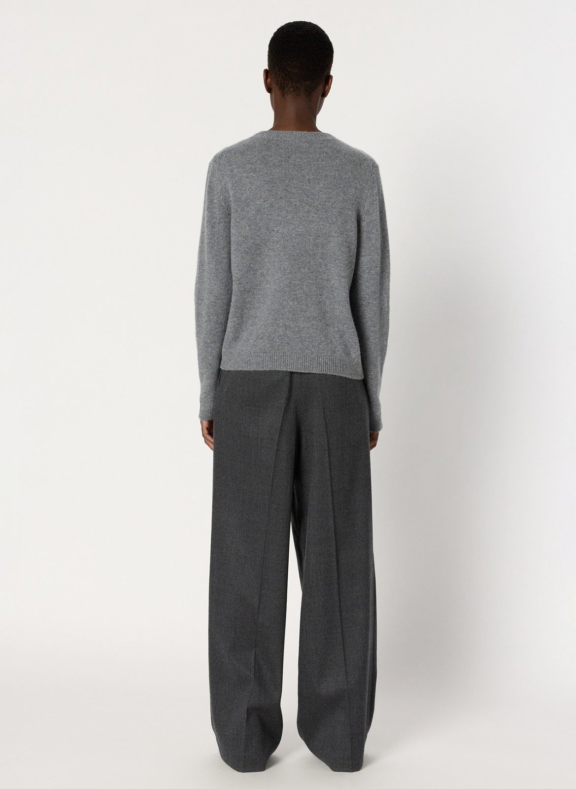 Pull col rond en cachemire GERARD DAREL Gris