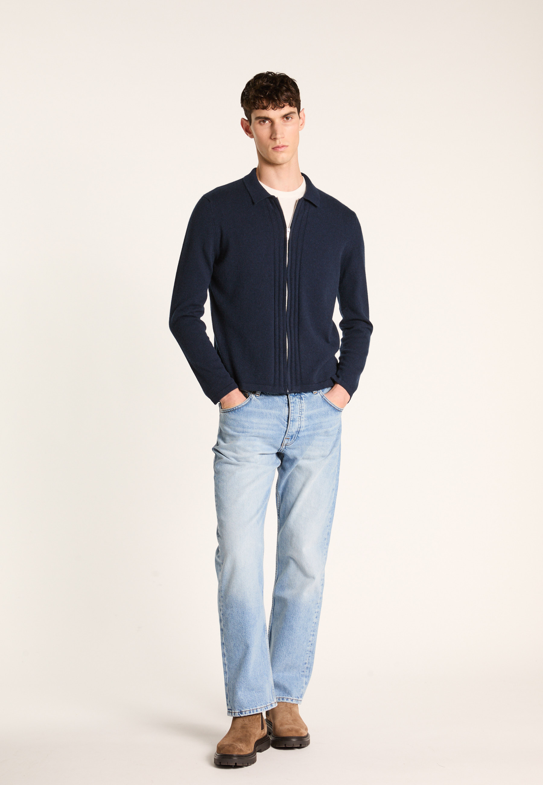 Zipped cashmere cardigan MAISON MONTAGUT