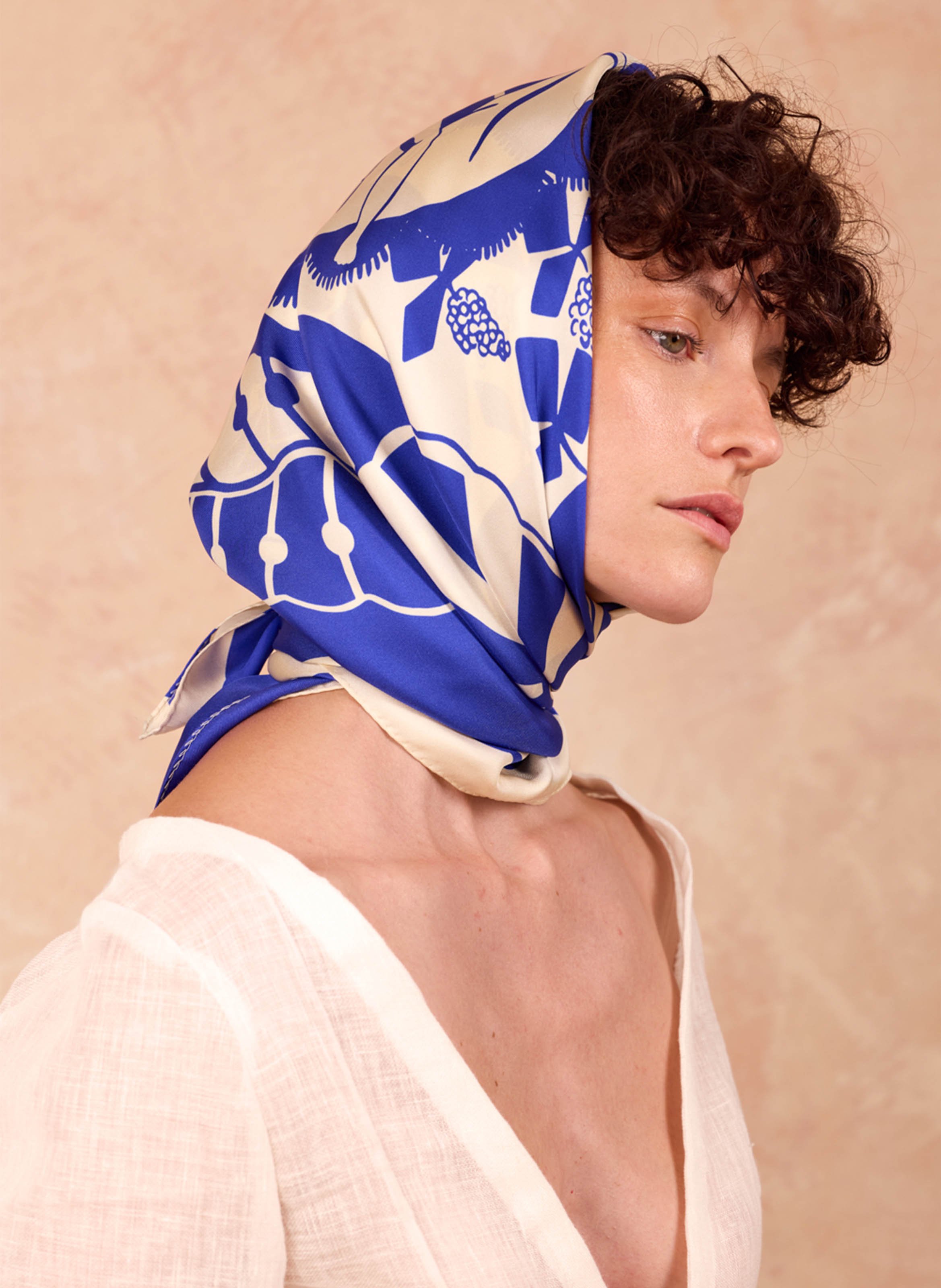 Floaty silk scarf PETITJEAN PARIS Blue