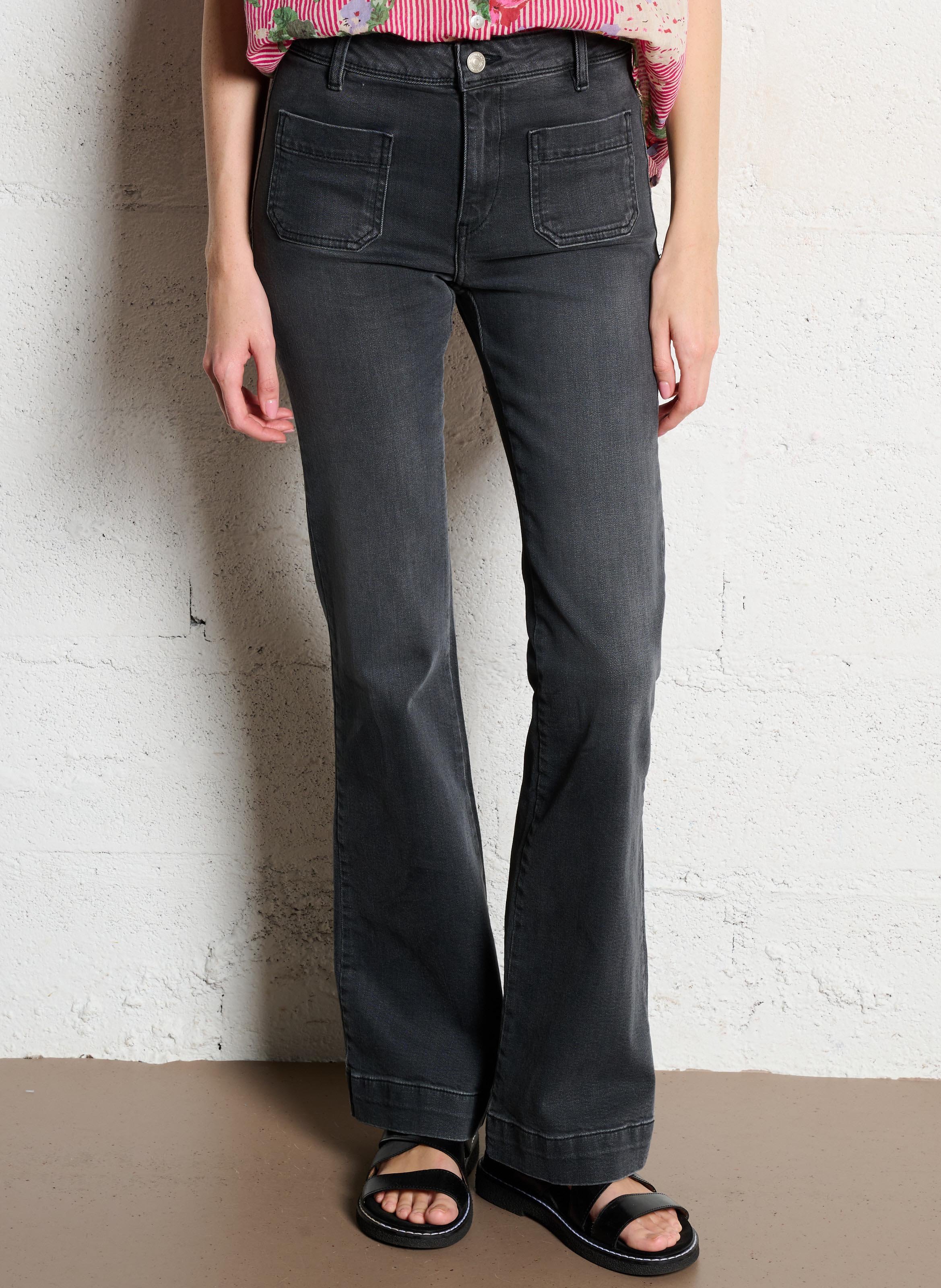 Charlotte cotton flared jeans ACQUAVERDE Grey