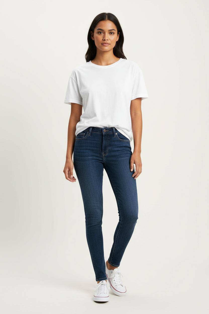Cropped slim jeans with studs LEVI'S - Seconde main Blue