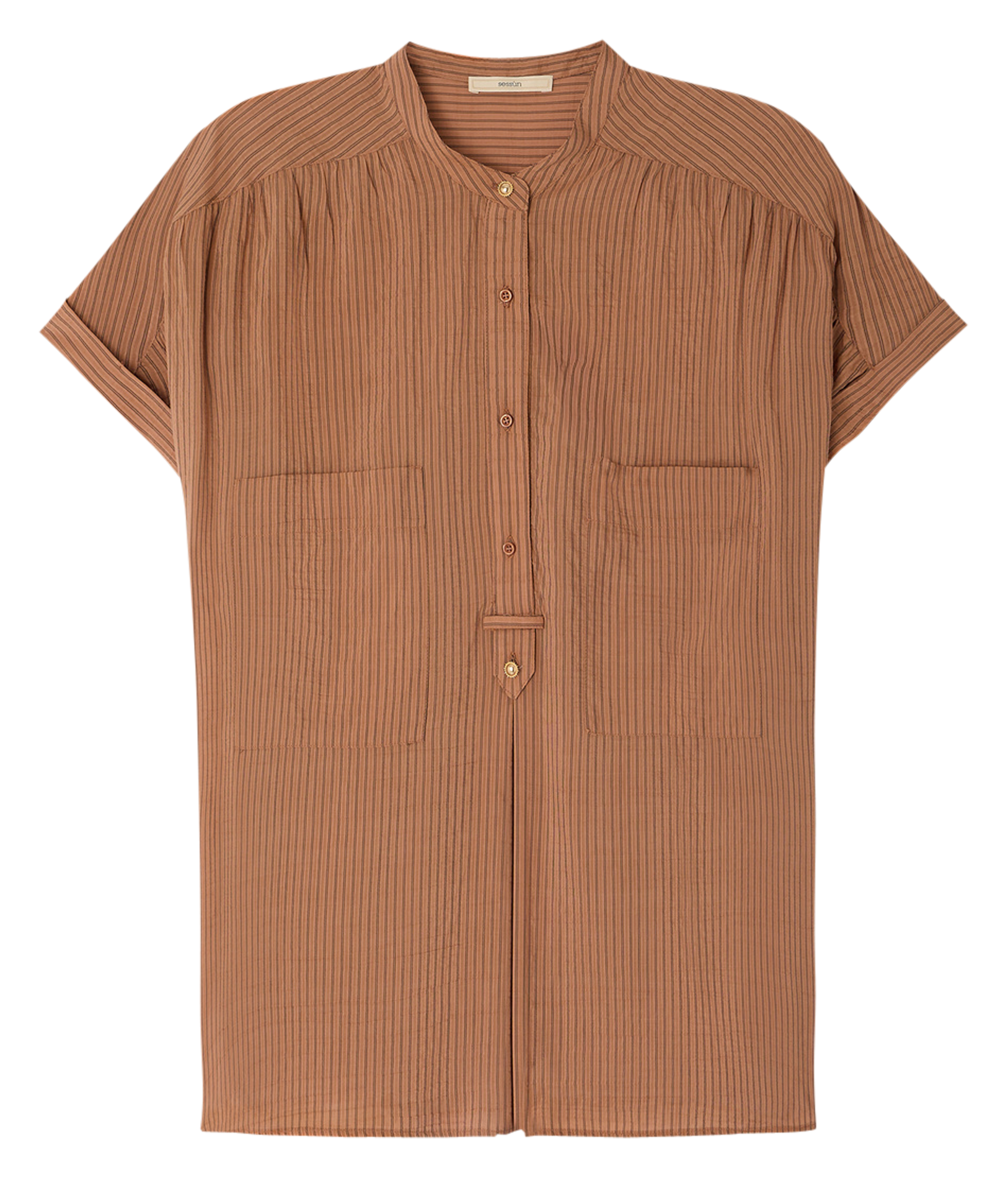 Blouse met ronde hals en strepen SESSUN Beige