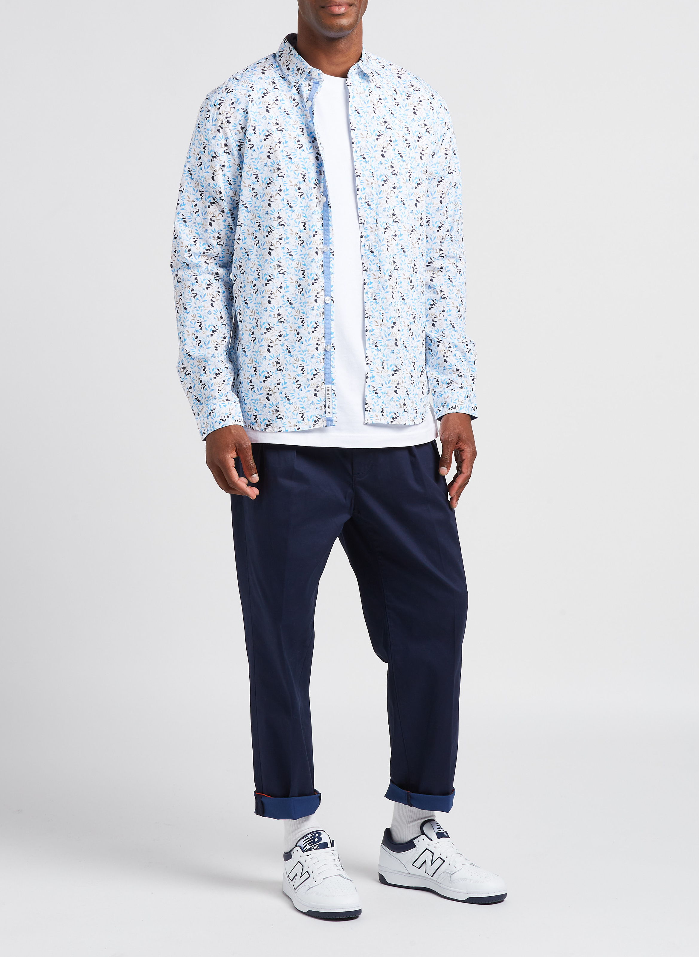 Pantalon droit en coton bio mélangé  SCOTCH AND SODA Bleu