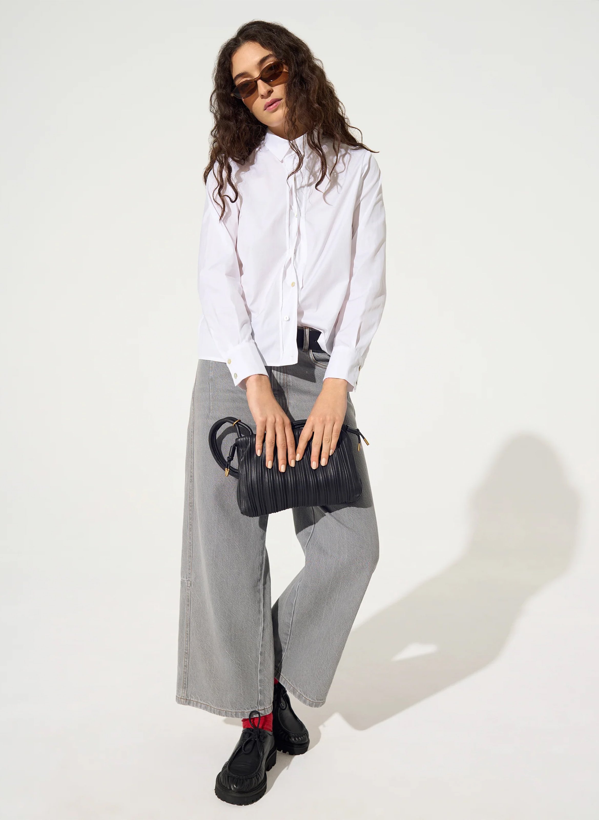 Chemise droite col classique en coton COTELAC Blanc