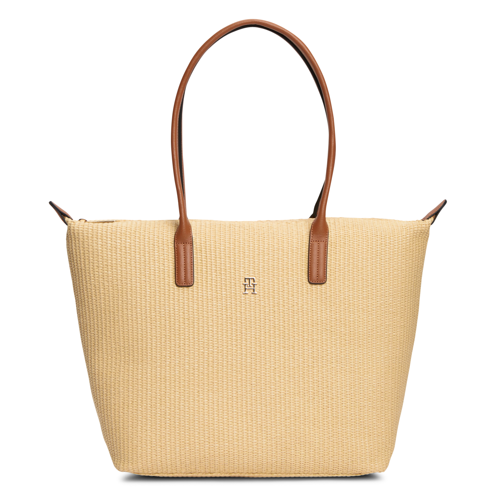 Geflochtene Schultertasche TOMMY HILFIGER Beige