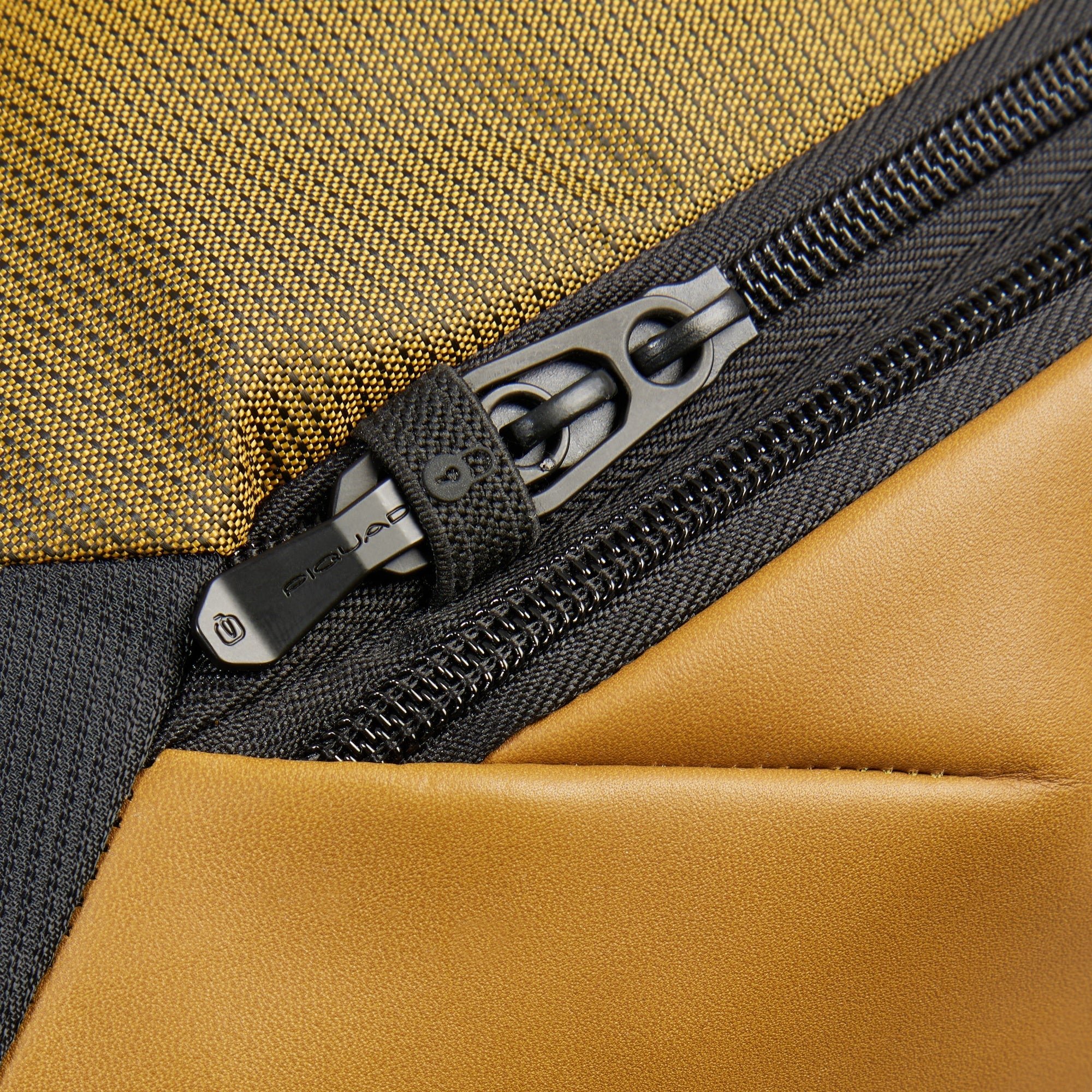 Travel backpack for computer and iPad® Pro in recycled fabric and leather, compatible with easyJet PIQUADRO Brown