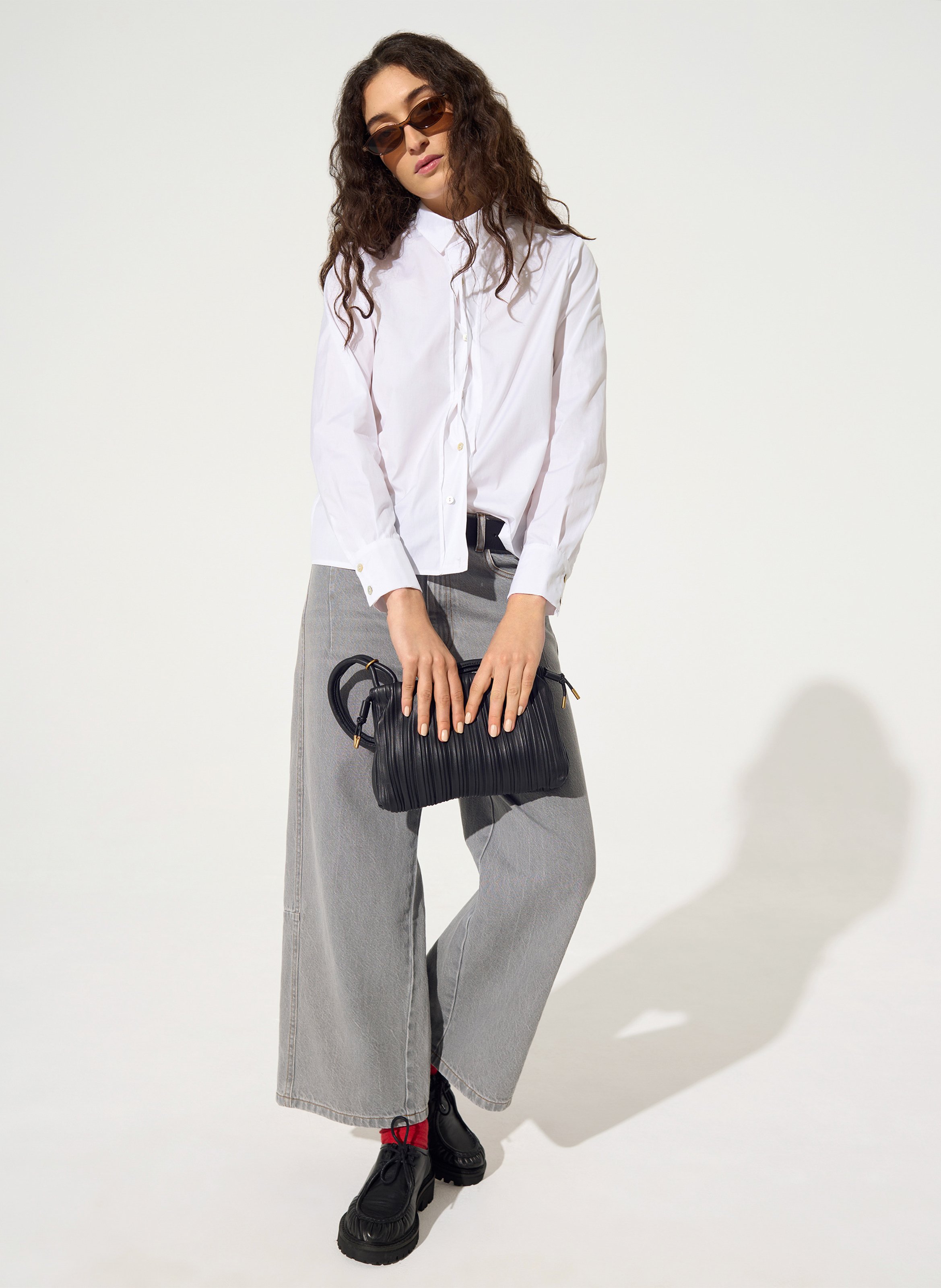 Cotton shirt with classic collar COTELAC White