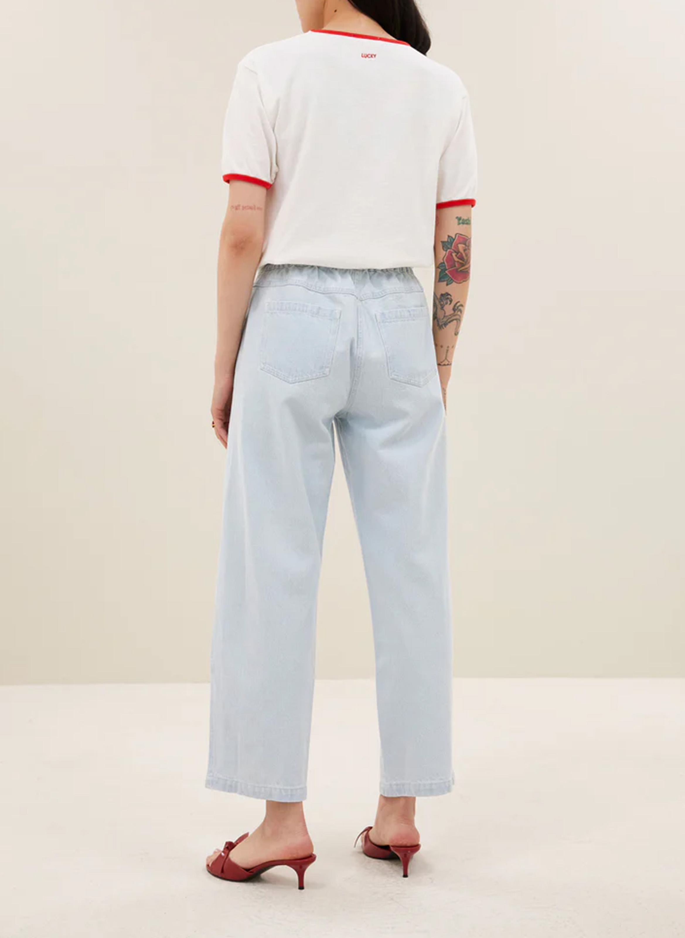 Katoenen straight fit pantalon BY BAR Blauw