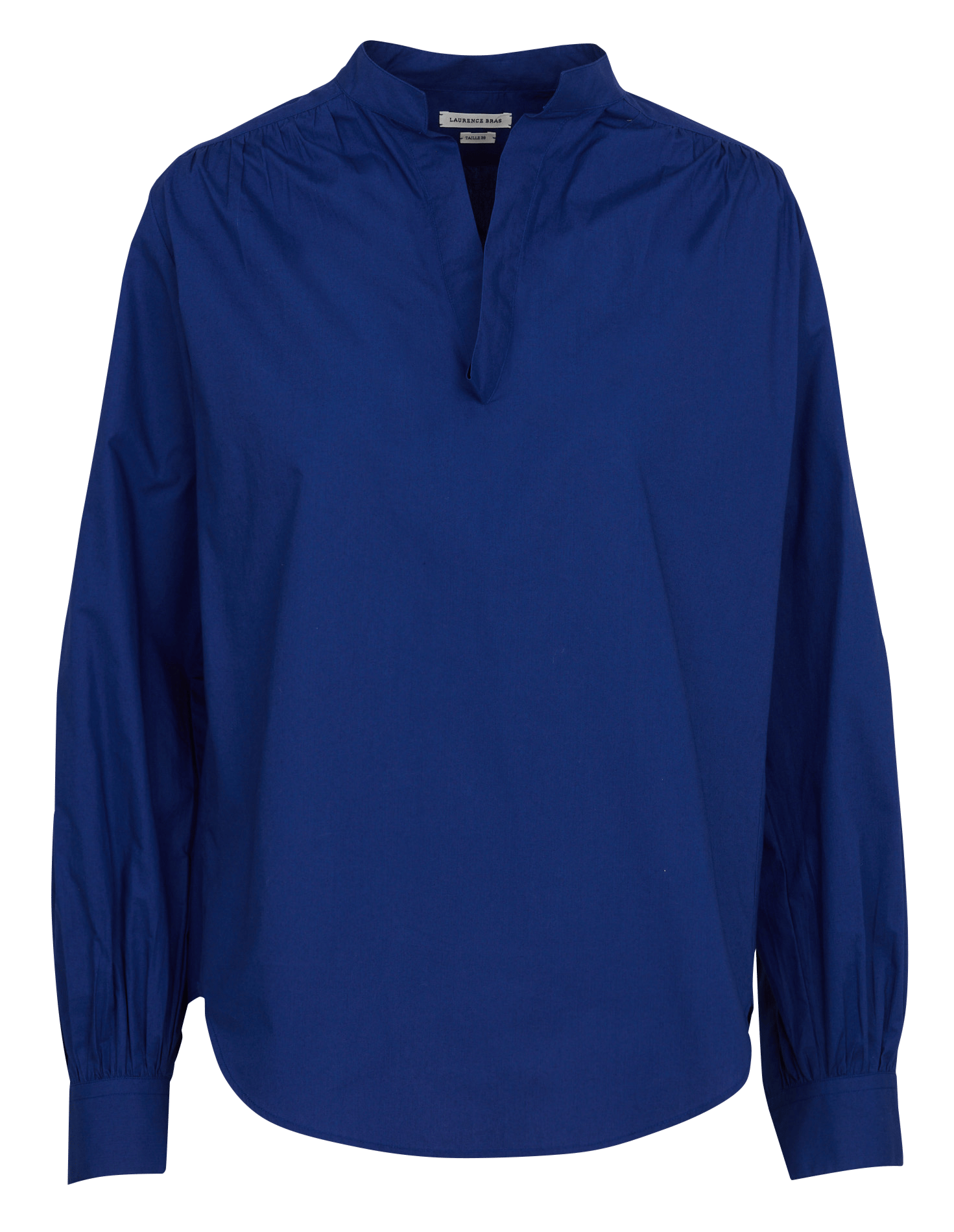 Oversize Bluse mit Tunika-Kragen aus Baumwolle LAURENCE BRAS Blau