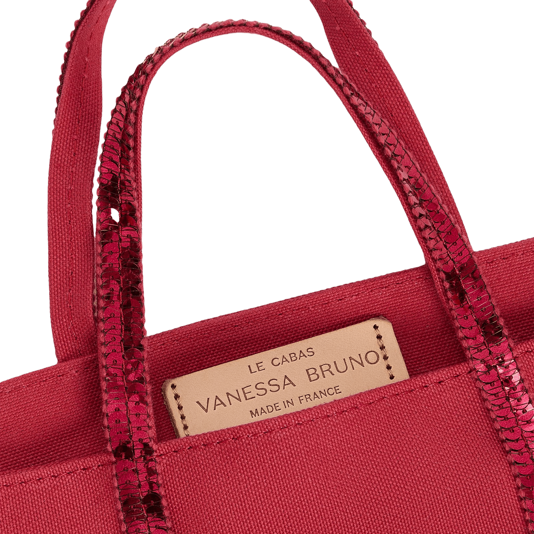 Mini-Tragetasche mit Pailletten aus Baumwollcanvas VANESSA BRUNO Rosa