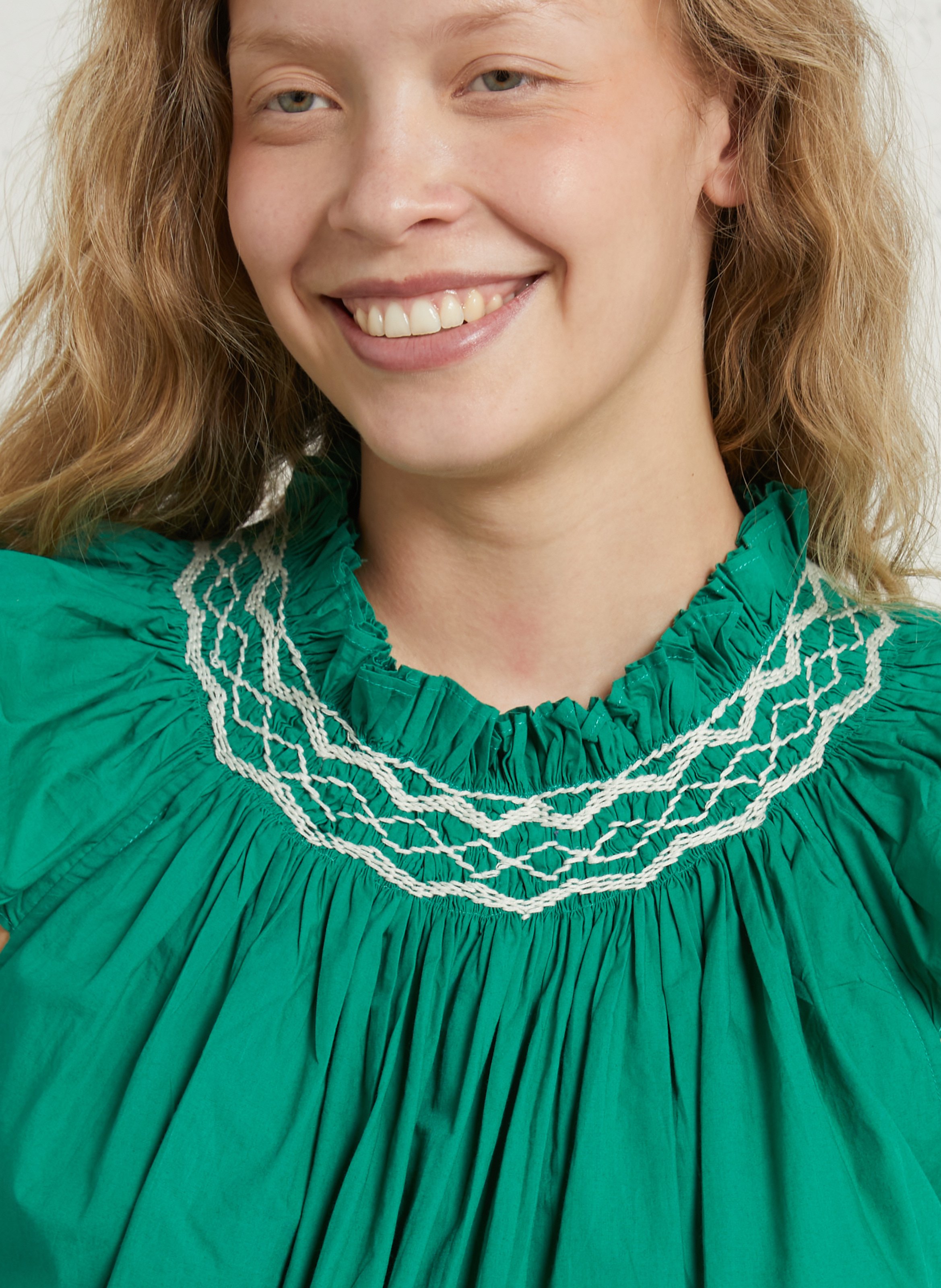 Loose-fit cotton top BELLEPIECE Green