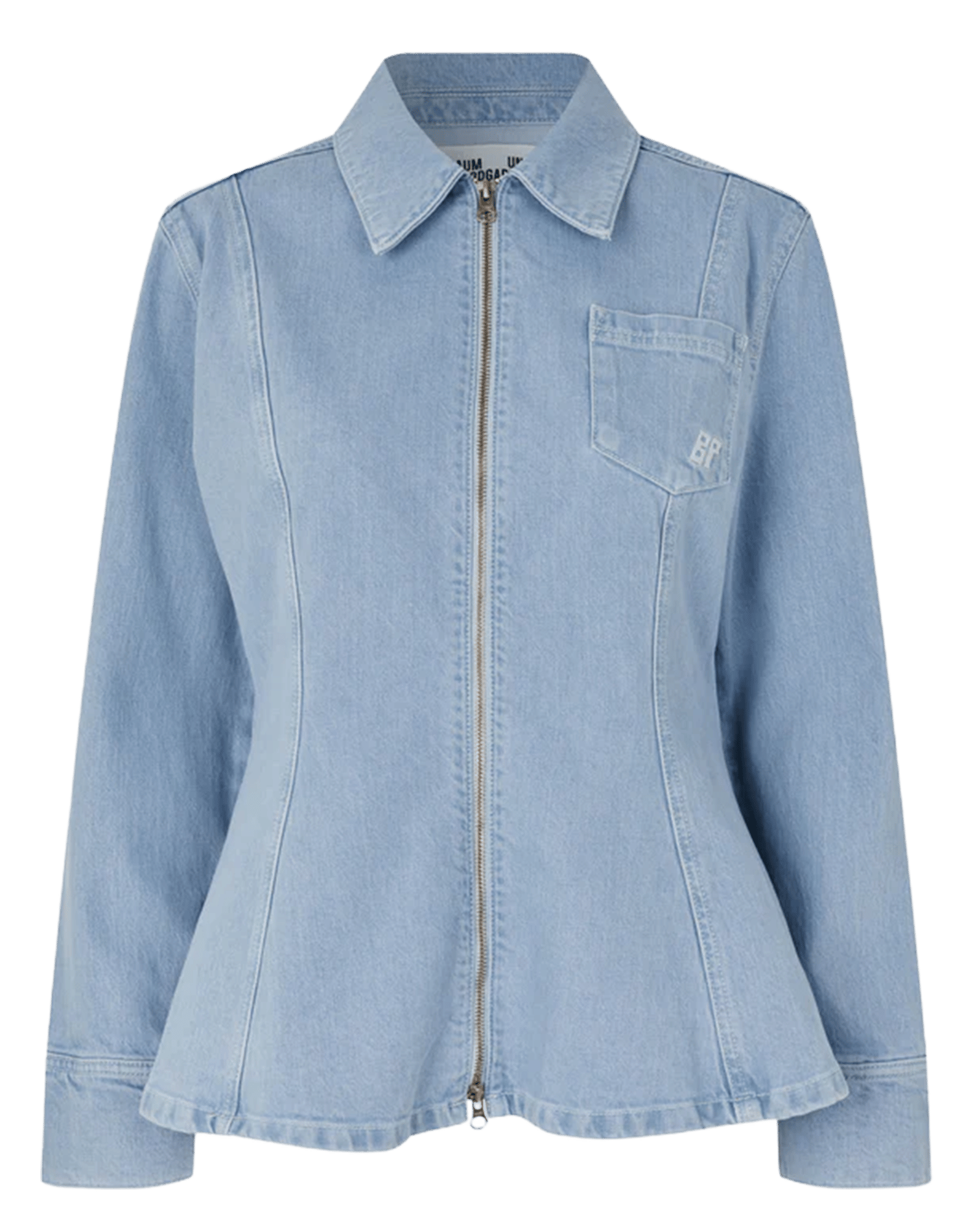 Fitted jacket with classic collar in blended organic cotton BAUM UND PFERDGARTEN Blue