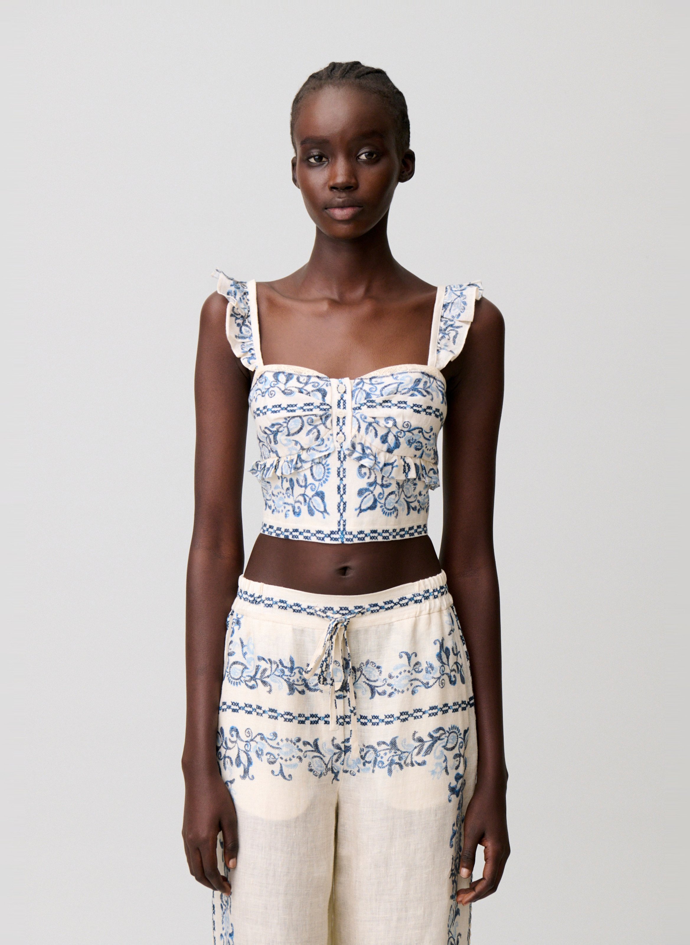 Top court en lin CLAUDIE PIERLOT Multicolore