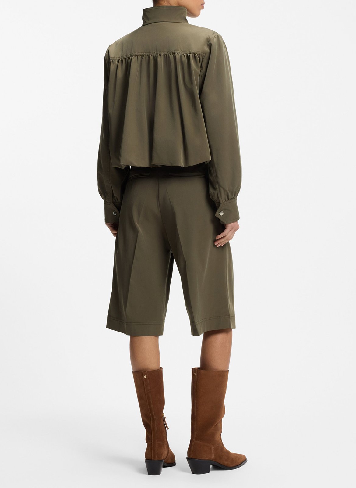 High-neck jacket BOSS Khaki